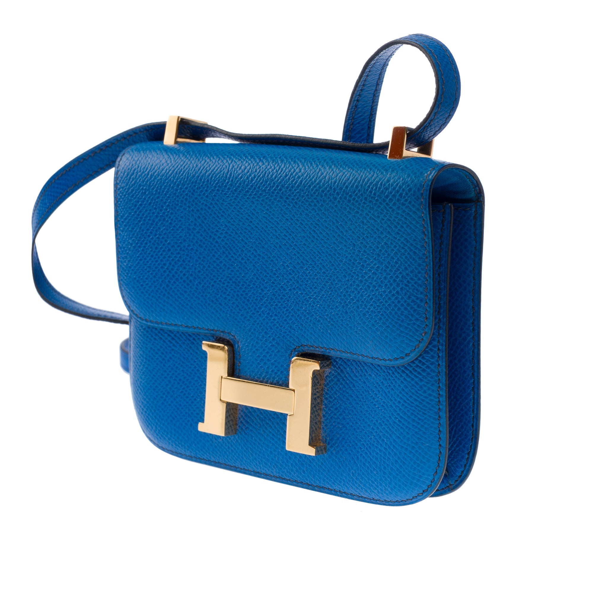 Sac HERMES Constance en Cuir Bleu - 103391