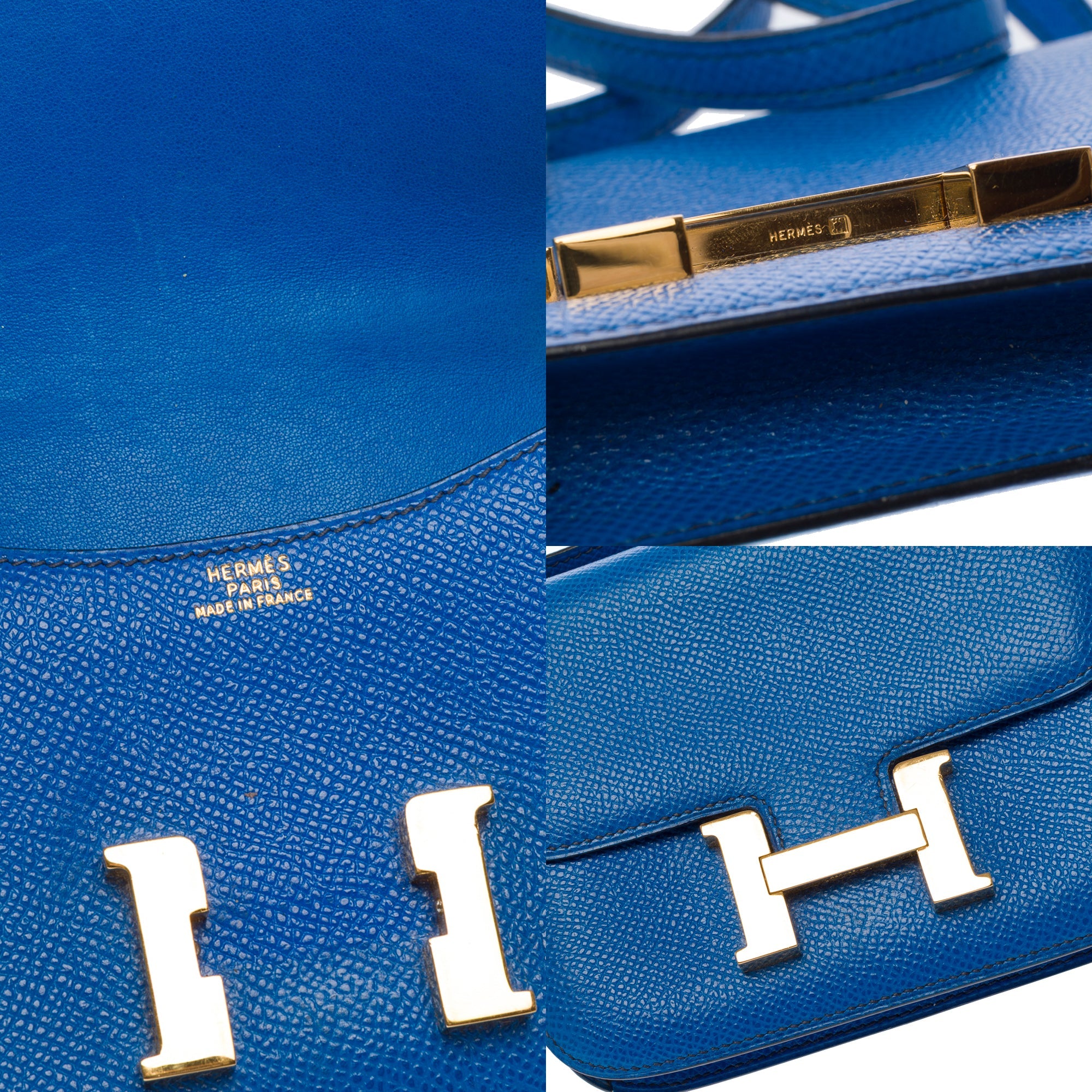 Sac HERMES Constance en Cuir Bleu - 103391