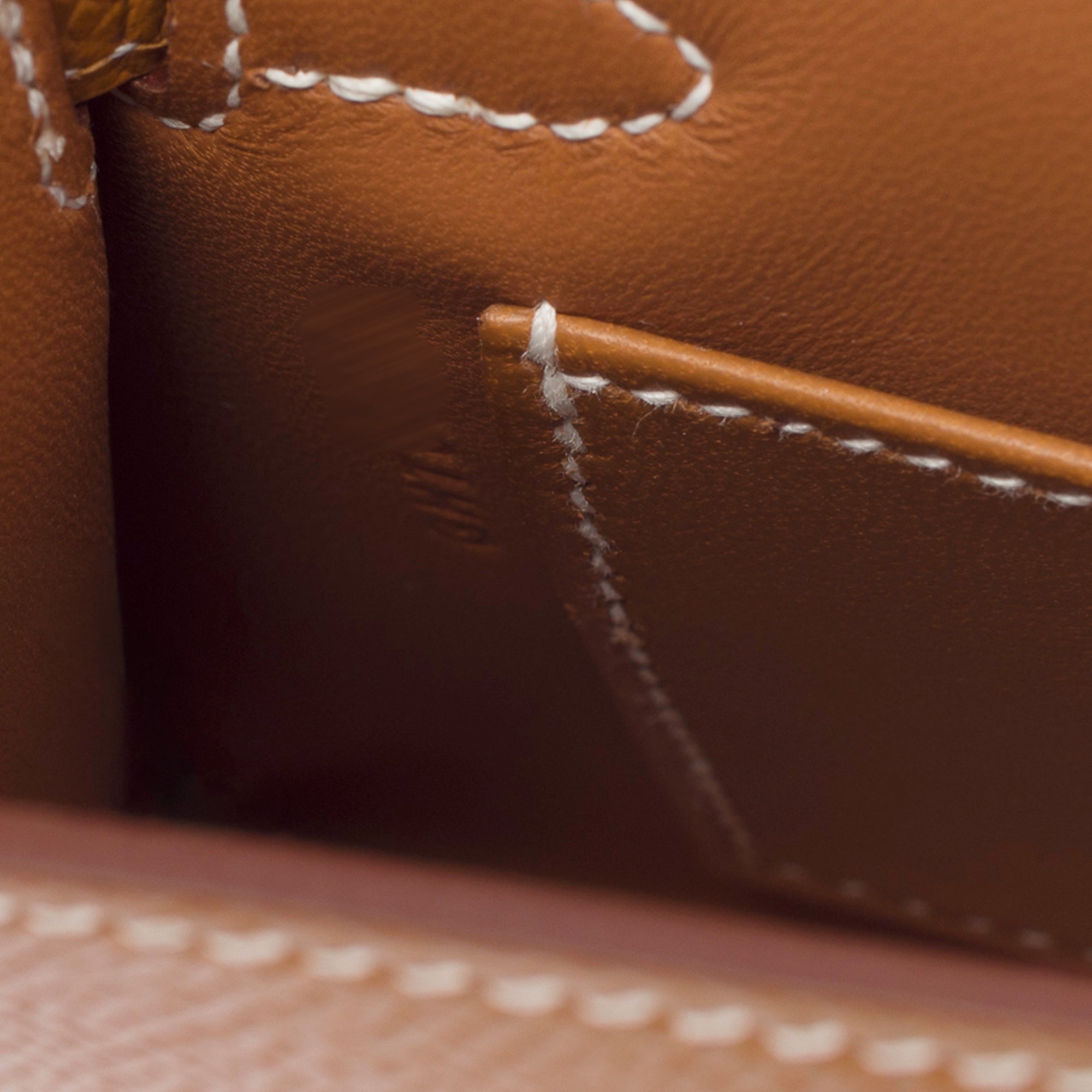 Sac HERMES Kelly Mini en Cuir Doré - 103393