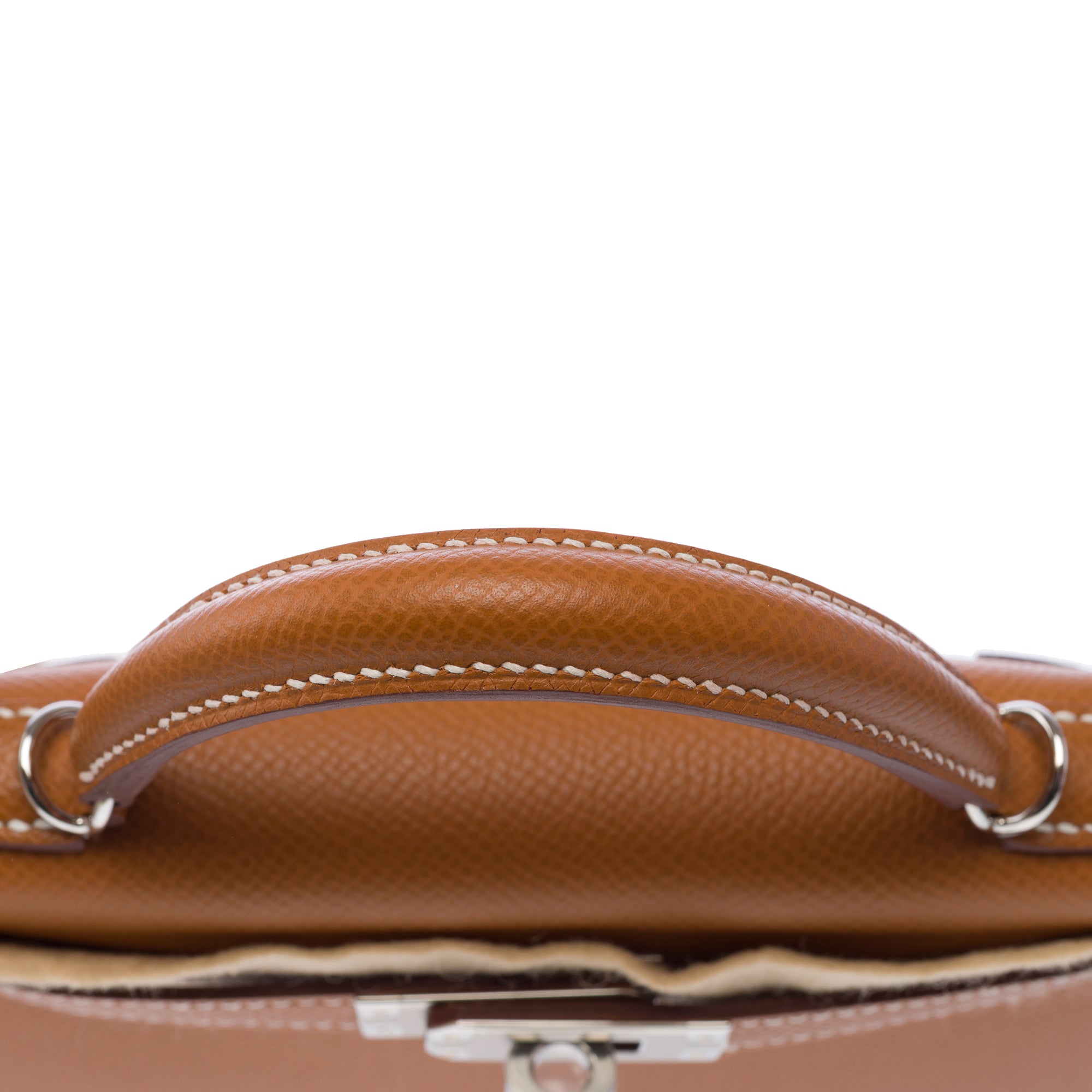 Sac HERMES Kelly Mini en Cuir Doré - 103393