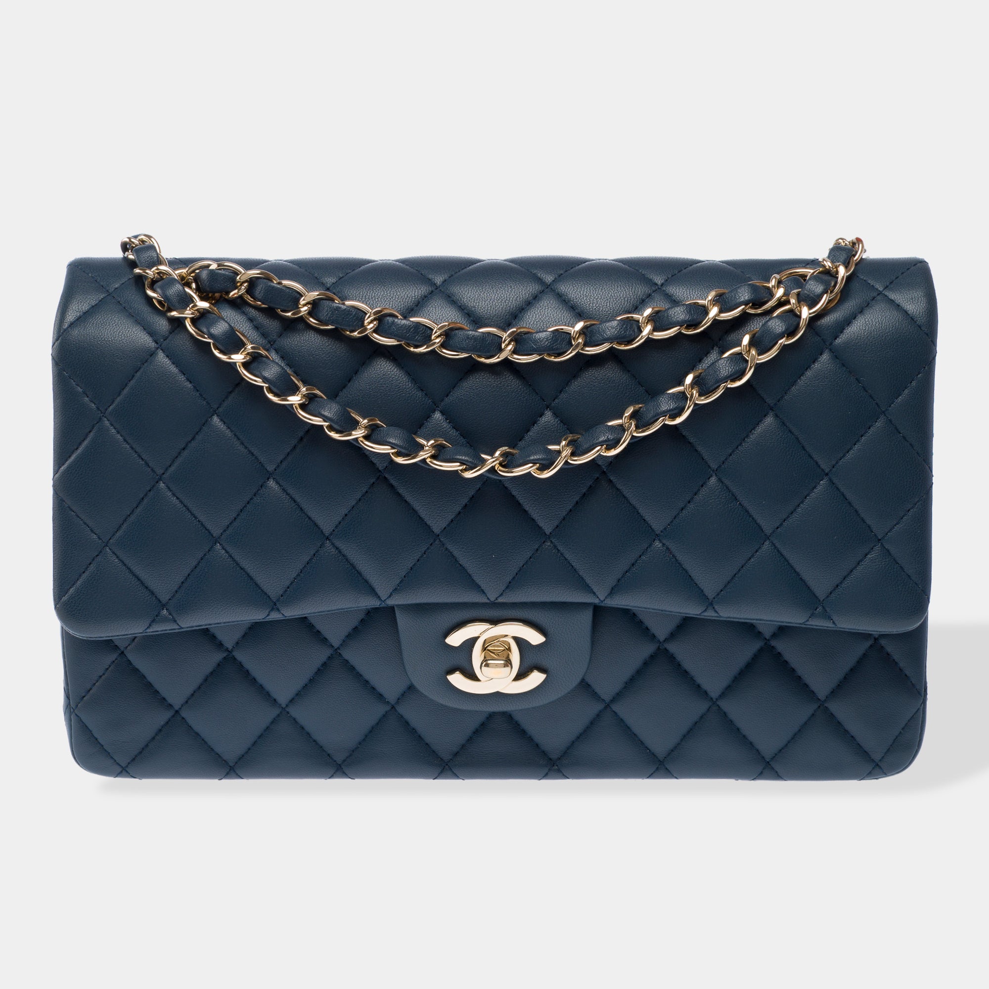 Sac CHANEL Timeless/Classique en Cuir Bleu - 103394