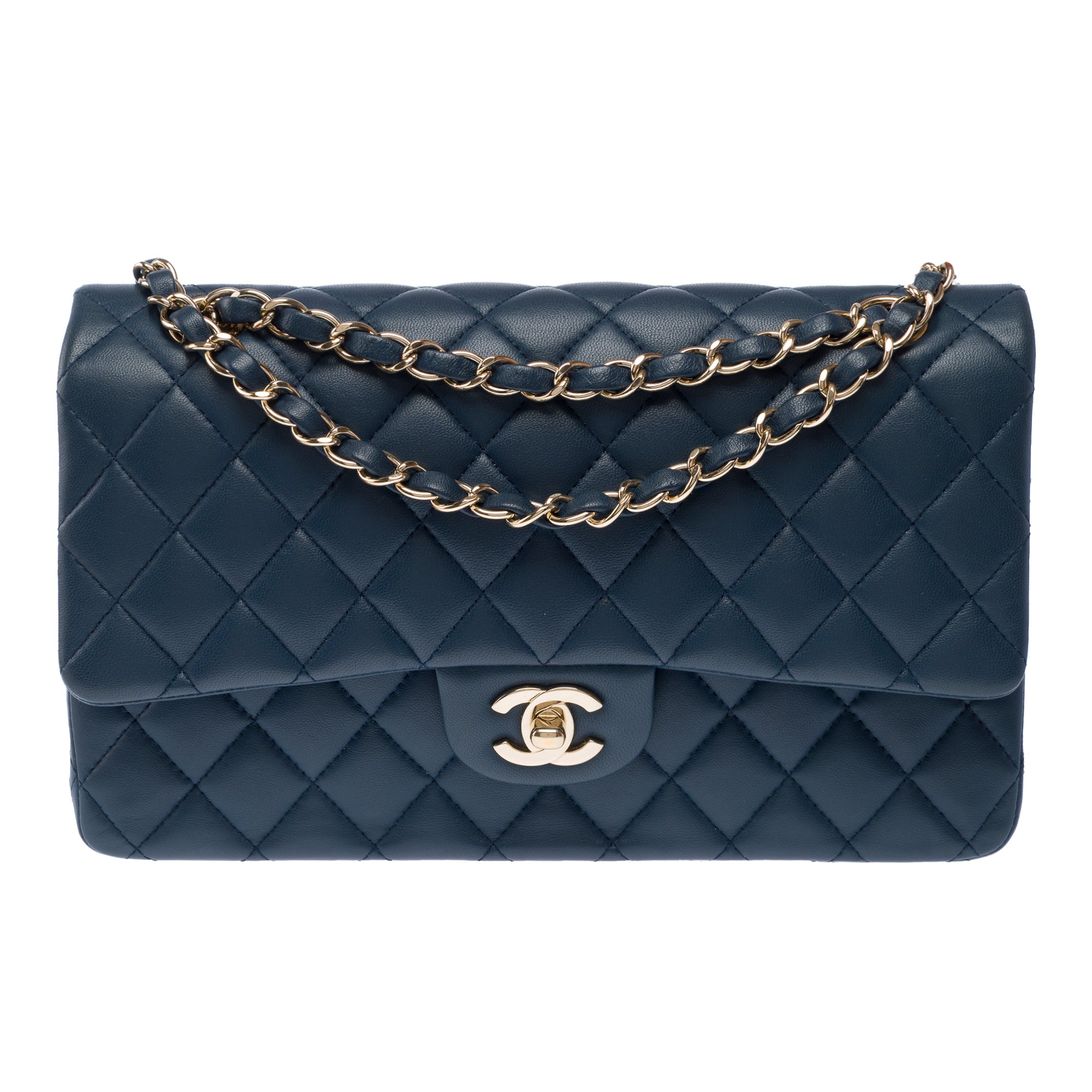 Sac CHANEL Timeless/Classique en Cuir Bleu - 103394