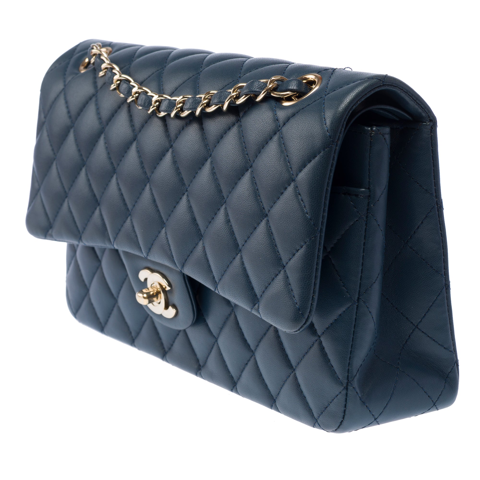 Sac CHANEL Timeless/Classique en Cuir Bleu - 103394
