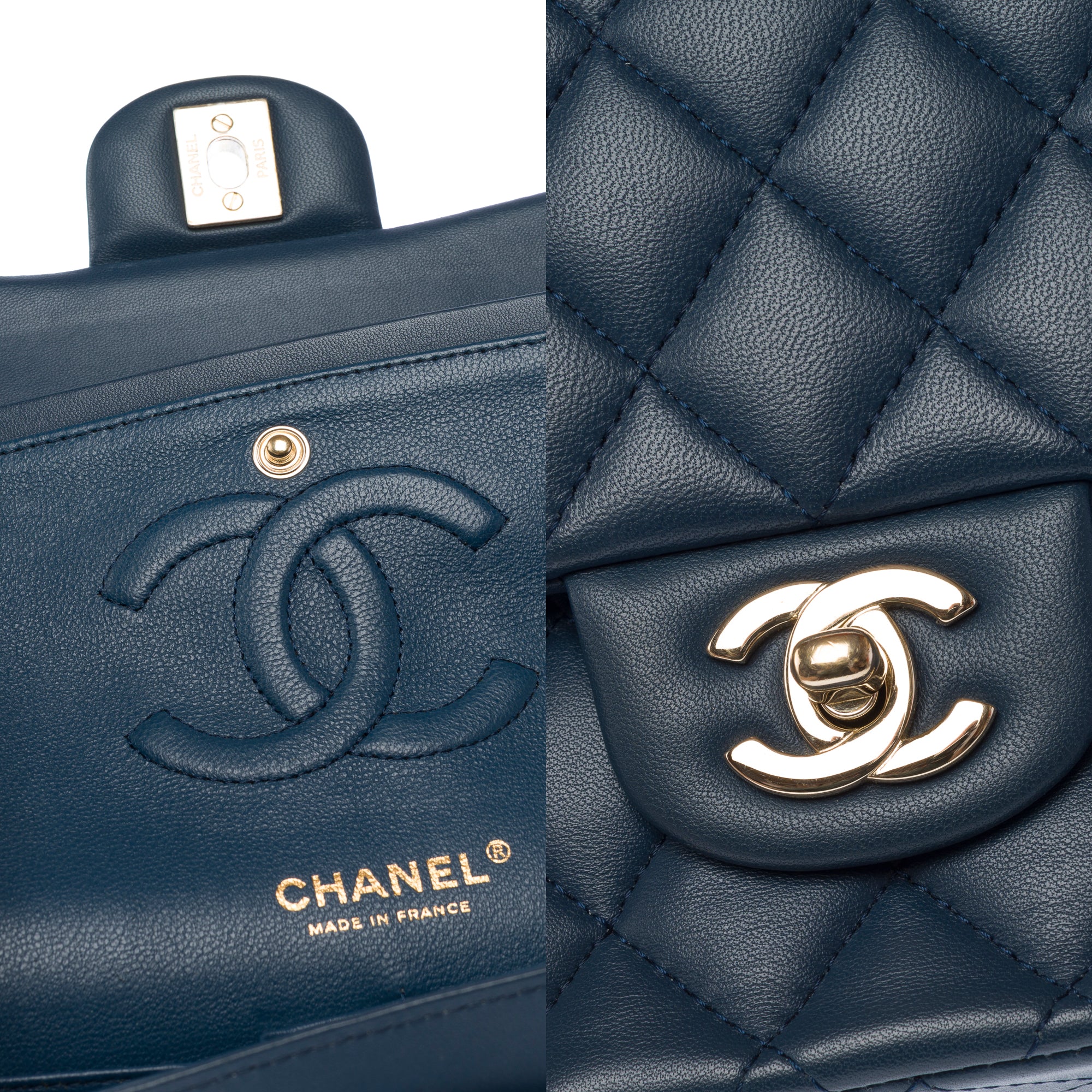 Sac CHANEL Timeless/Classique en Cuir Bleu - 103394