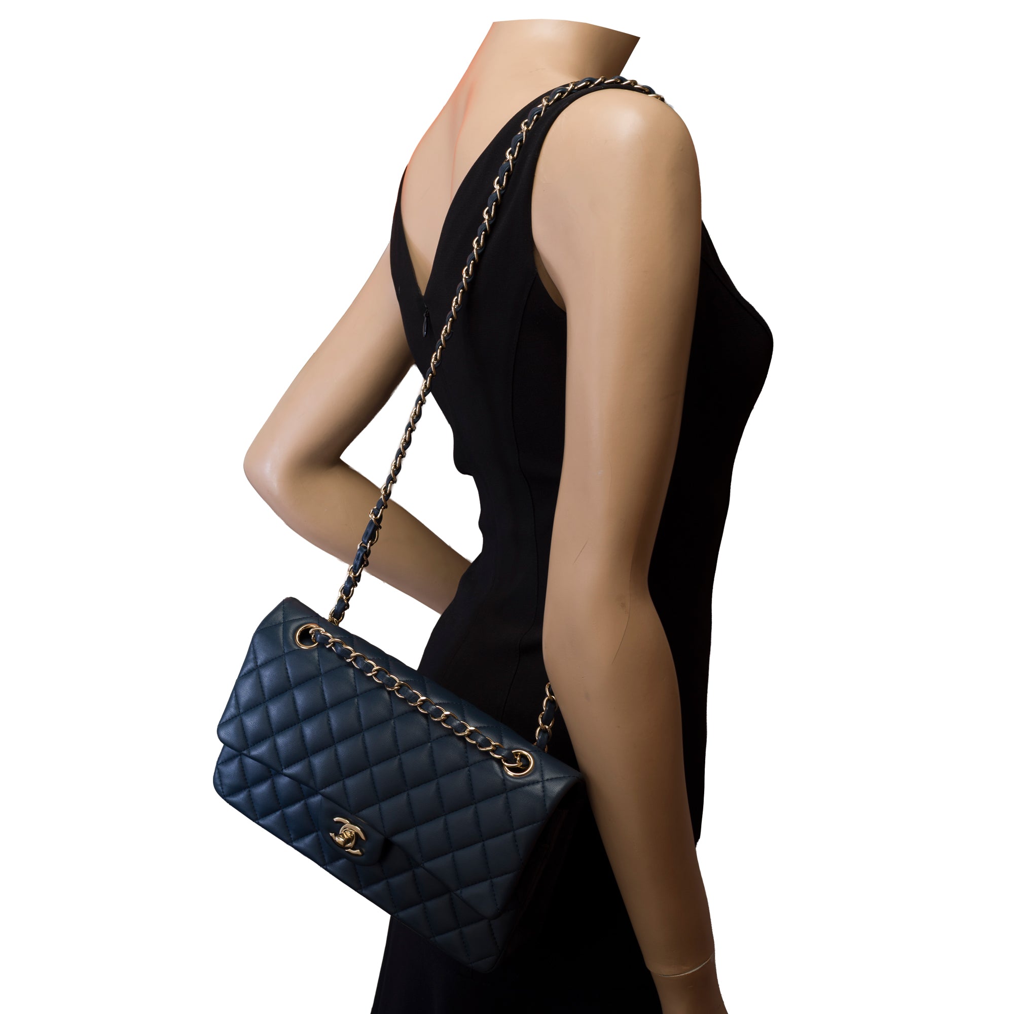 Sac CHANEL Timeless/Classique en Cuir Bleu - 103394