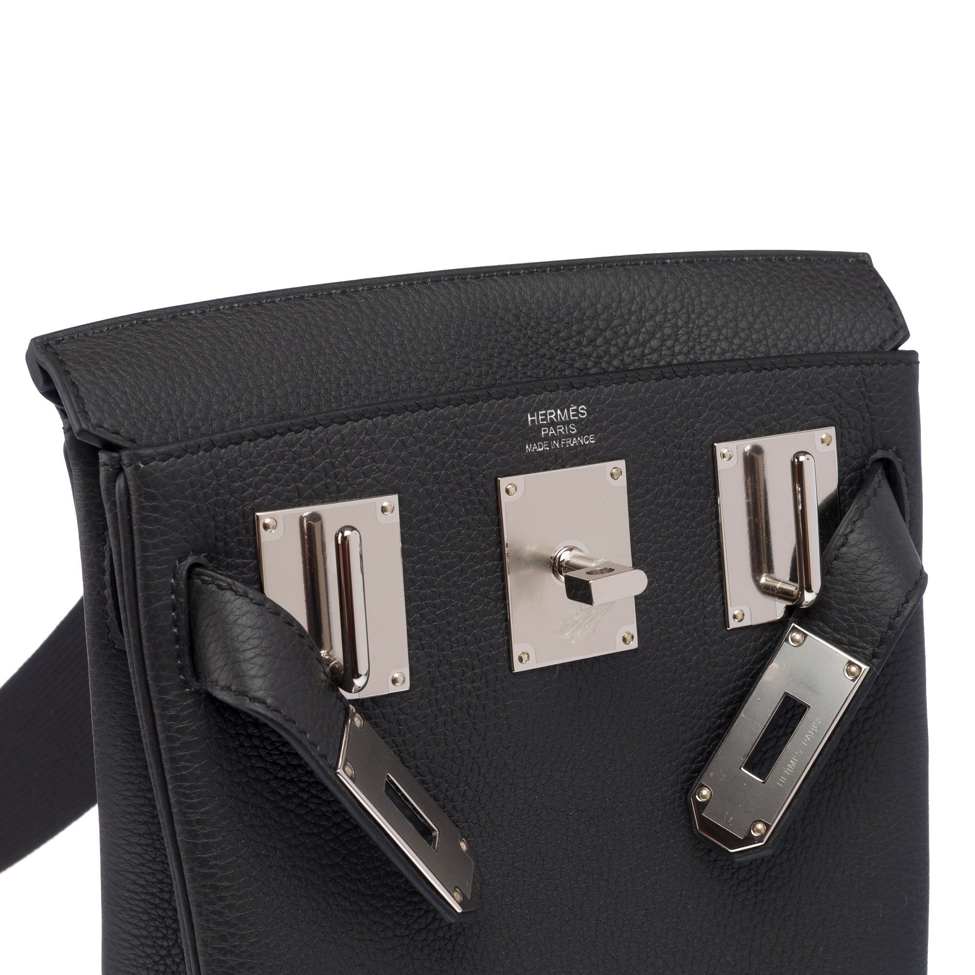 Sac HERMES Haut a Courroies en Cuir Gris - 103403
