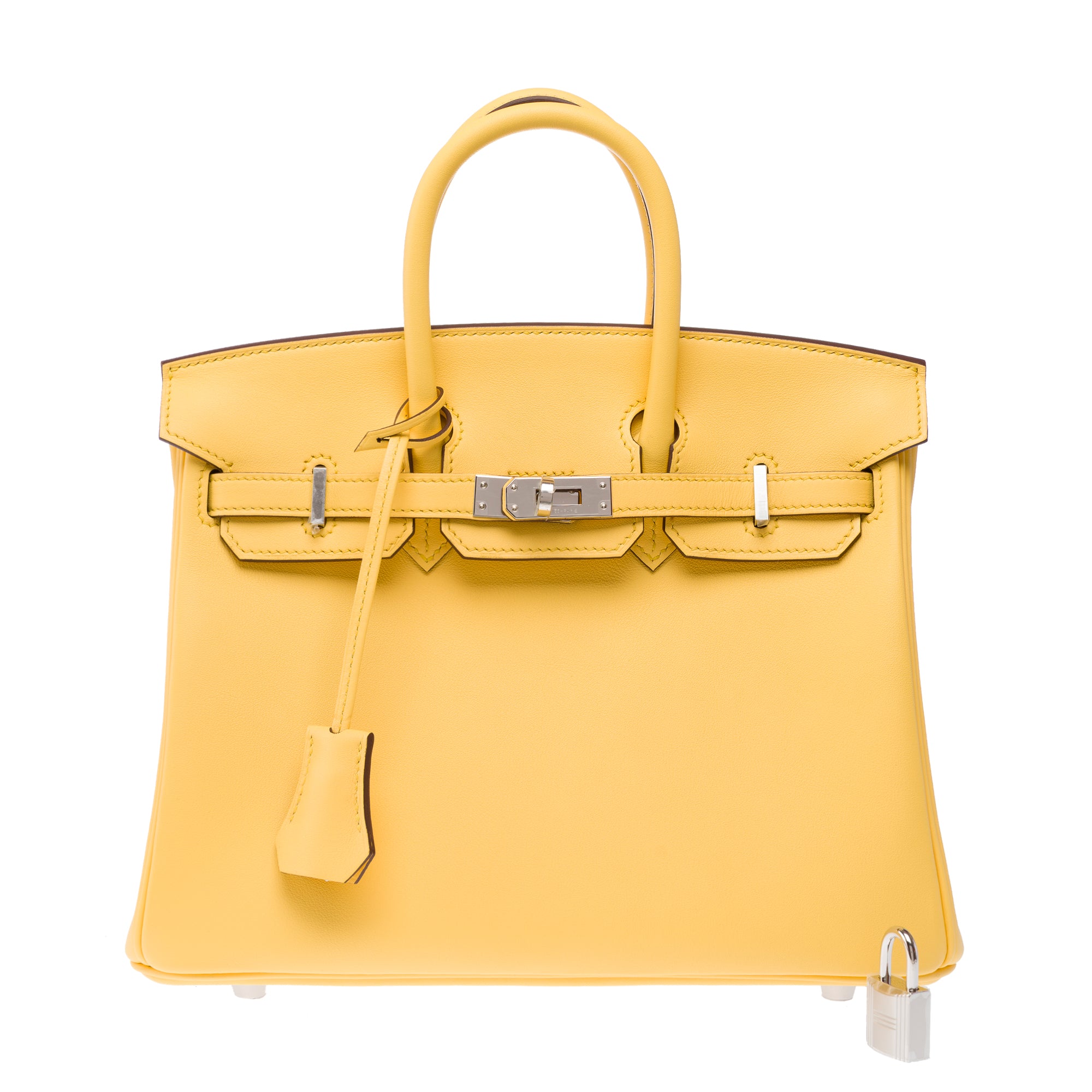 Sac HERMES Birkin 25 en Cuir Jaune - 103405