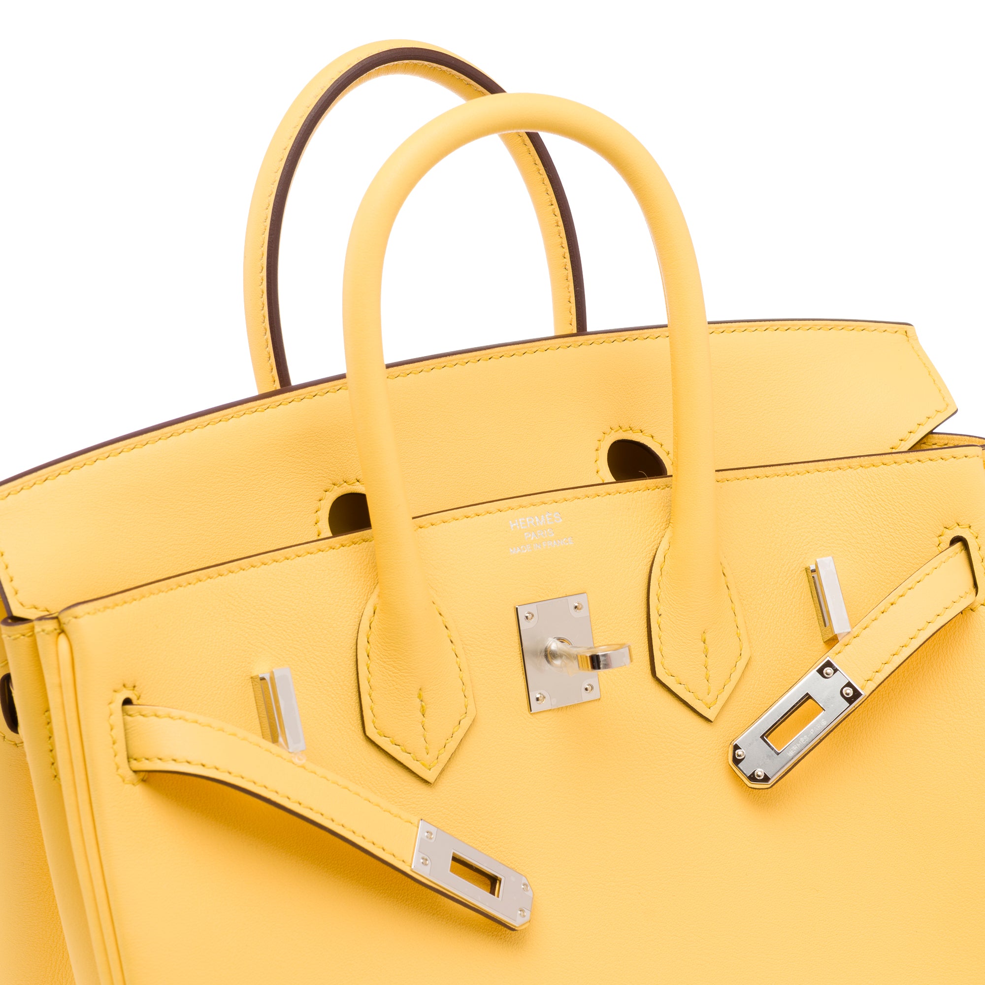 Sac HERMES Birkin 25 en Cuir Jaune - 103405