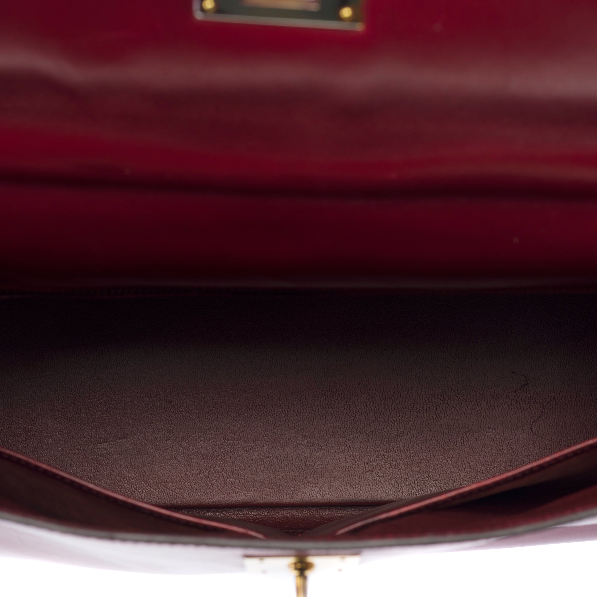 Sac HERMES Kelly 32 en Cuir Bordeaux - 103406