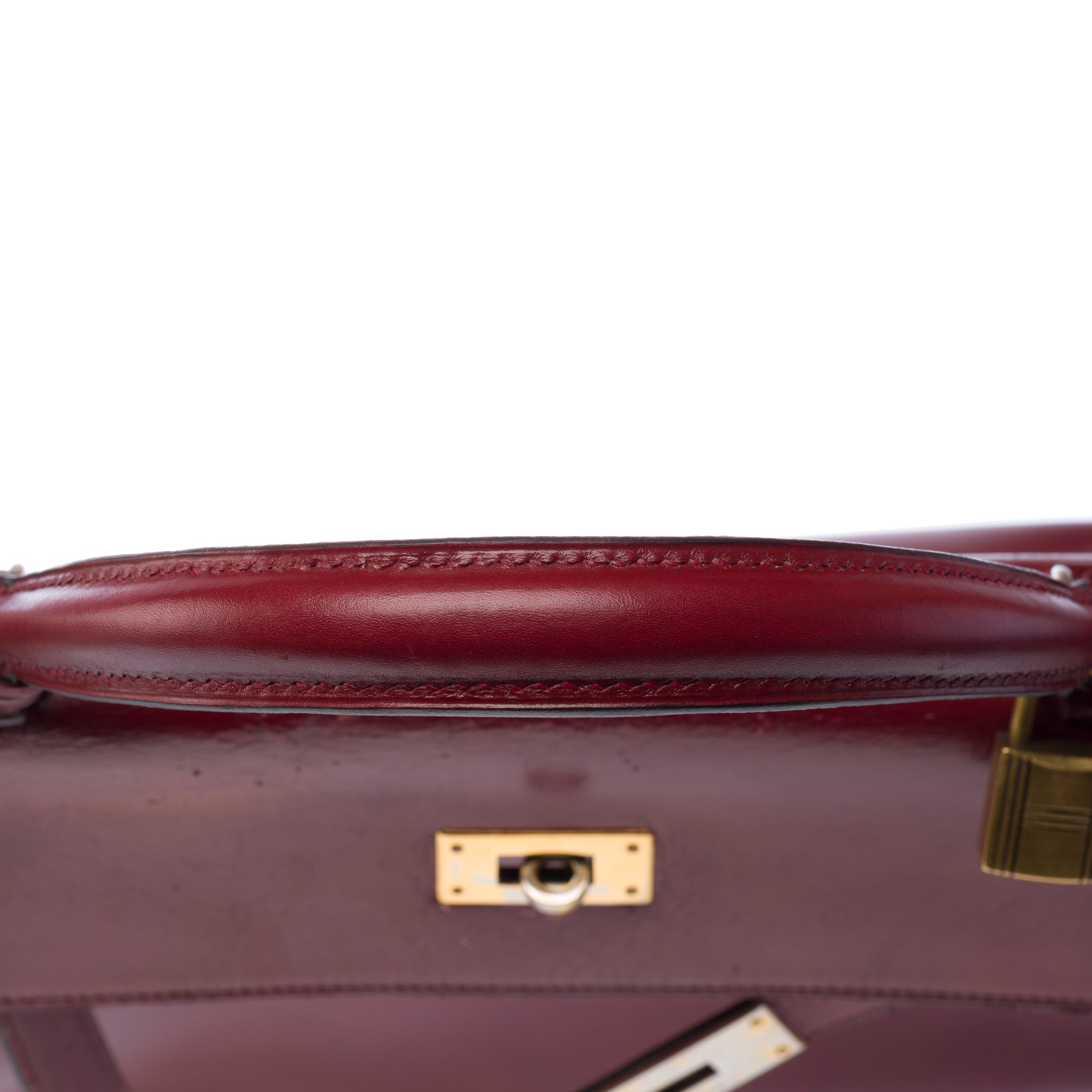 Sac HERMES Kelly 32 en Cuir Bordeaux - 103406