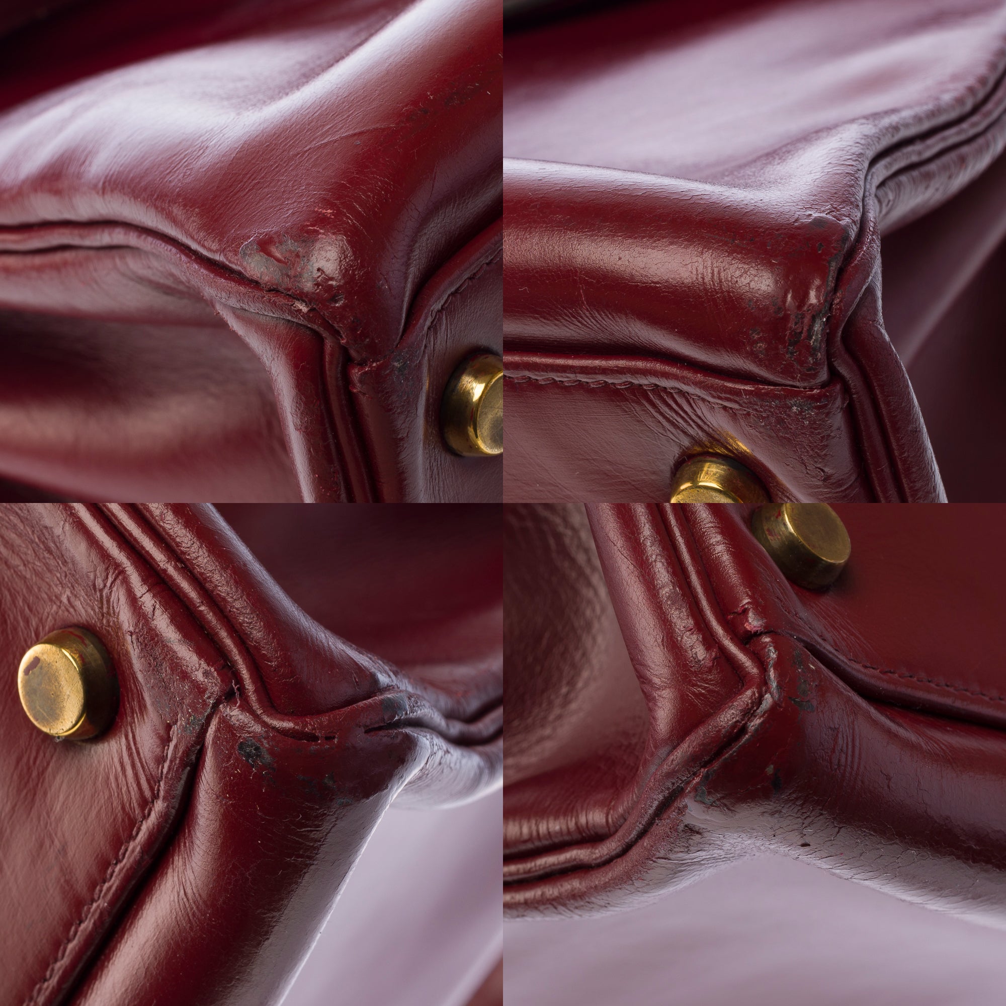 Sac HERMES Kelly 32 en Cuir Bordeaux - 103406