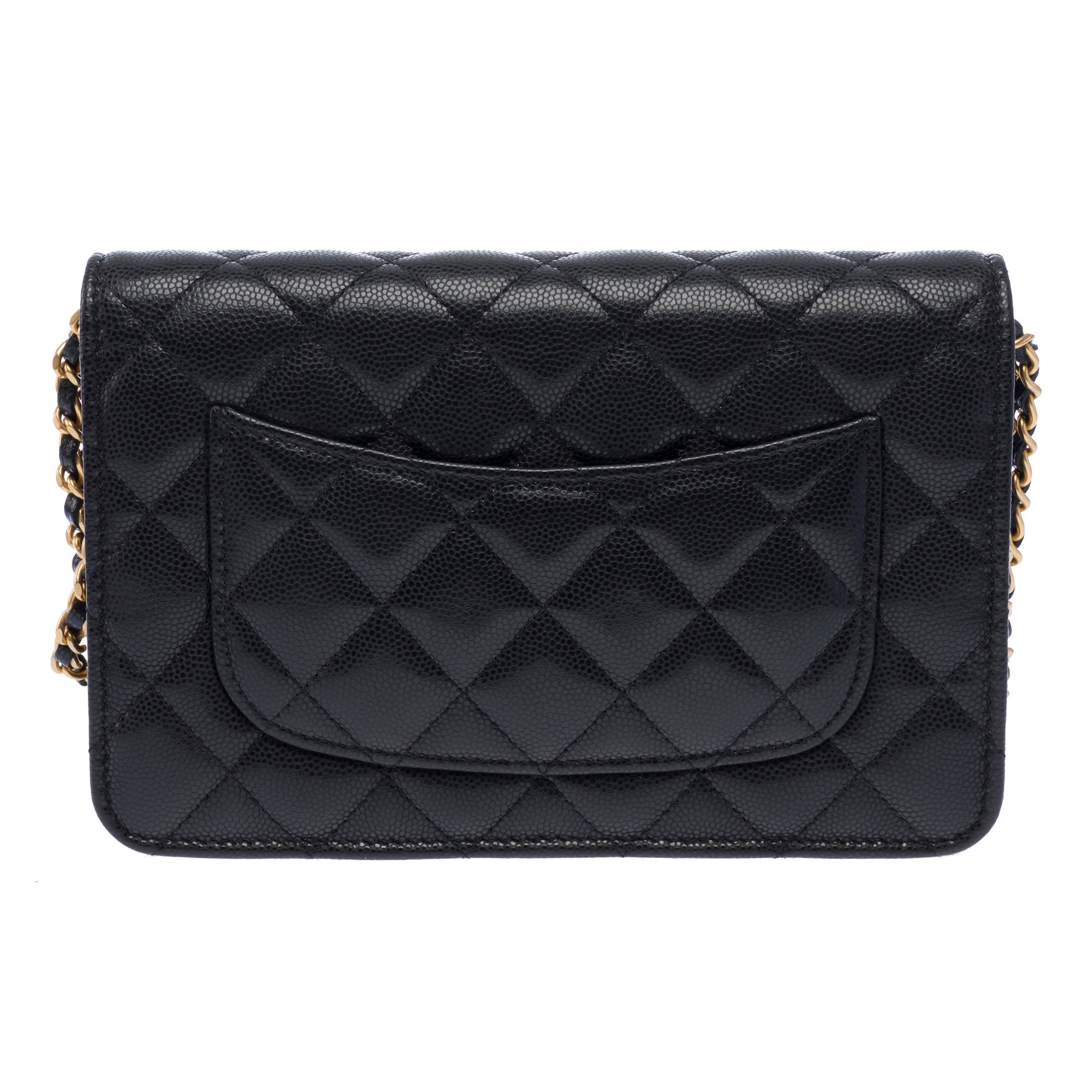 Sac CHANEL Wallet on Chain en Cuir Noir - 103397