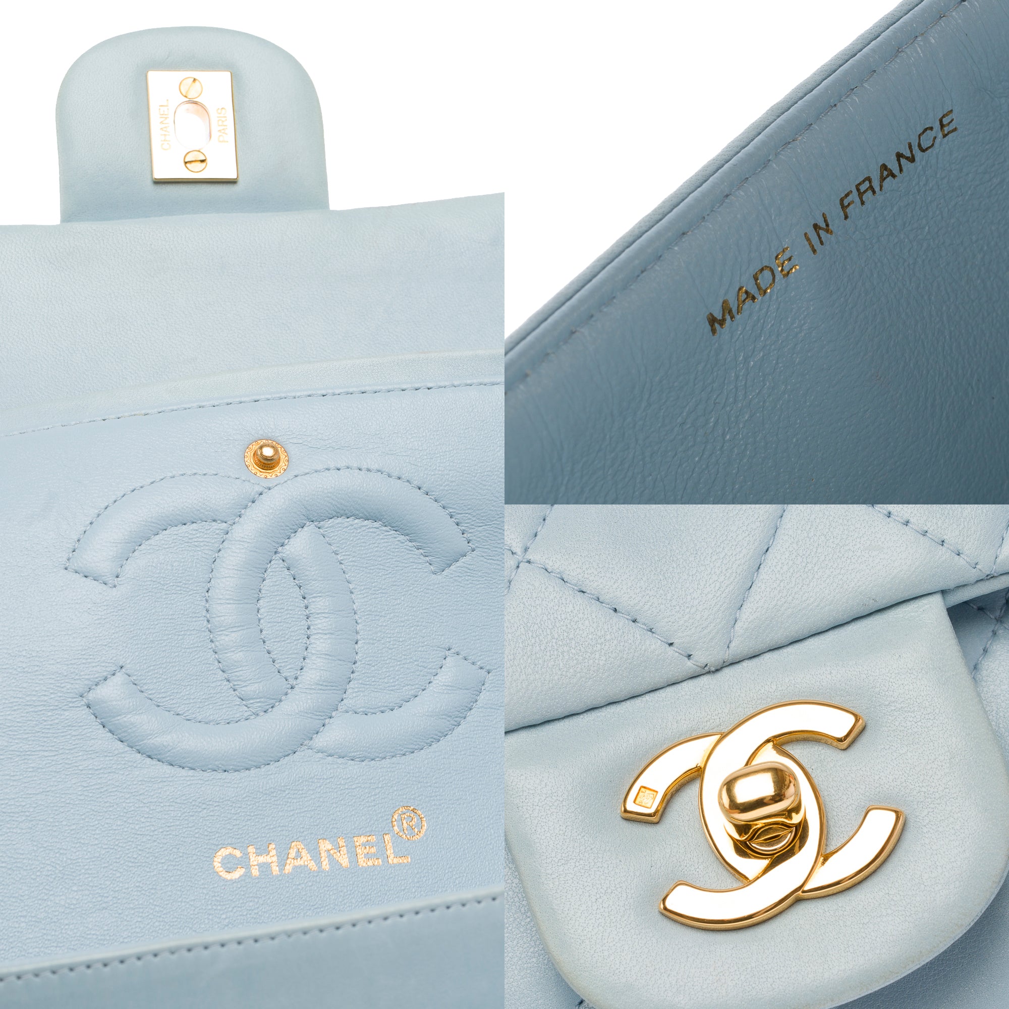 Sac CHANEL Timeless/Classique en Cuir Bleu - 103407
