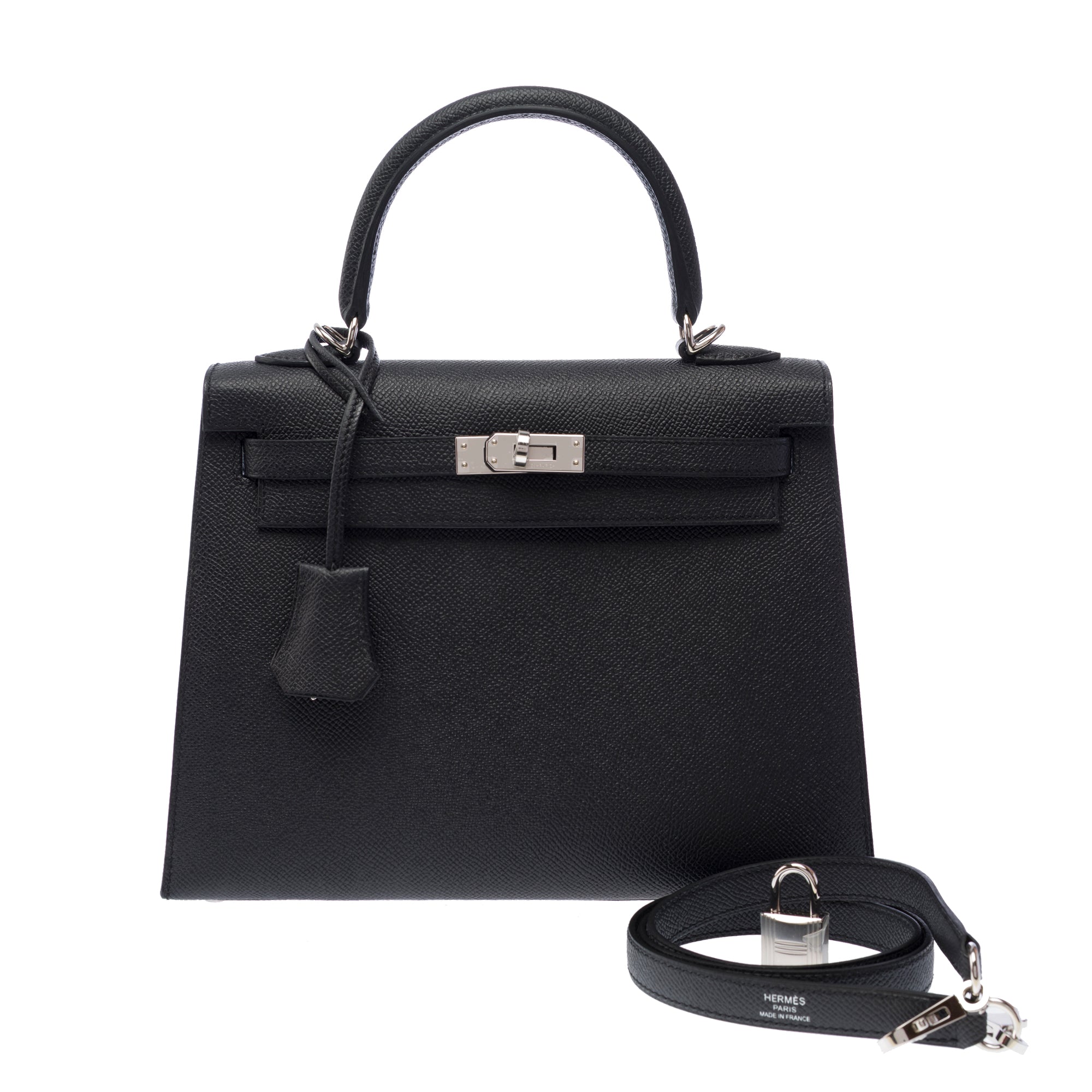 Sac HERMES Kelly 25 en Cuir Noir - 103380