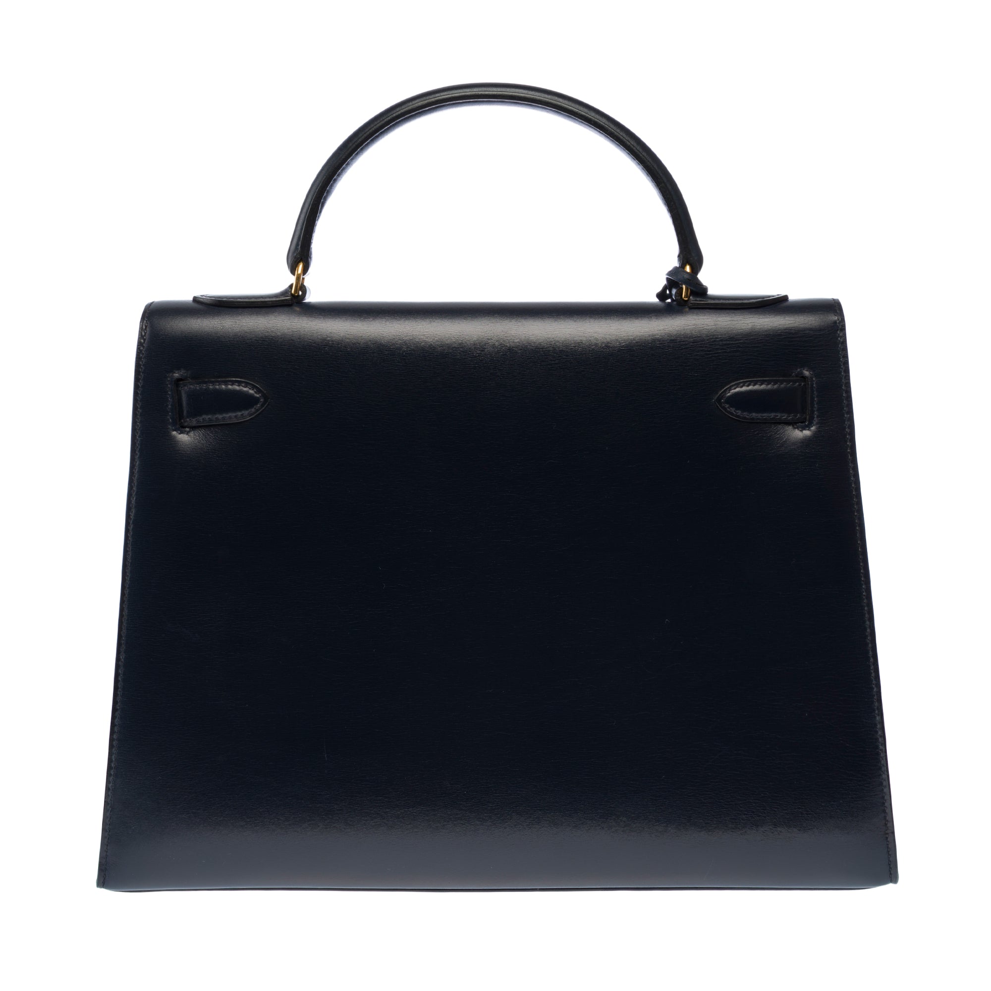 Sac HERMES Kelly 32 en Cuir Bleu Marine - 103411