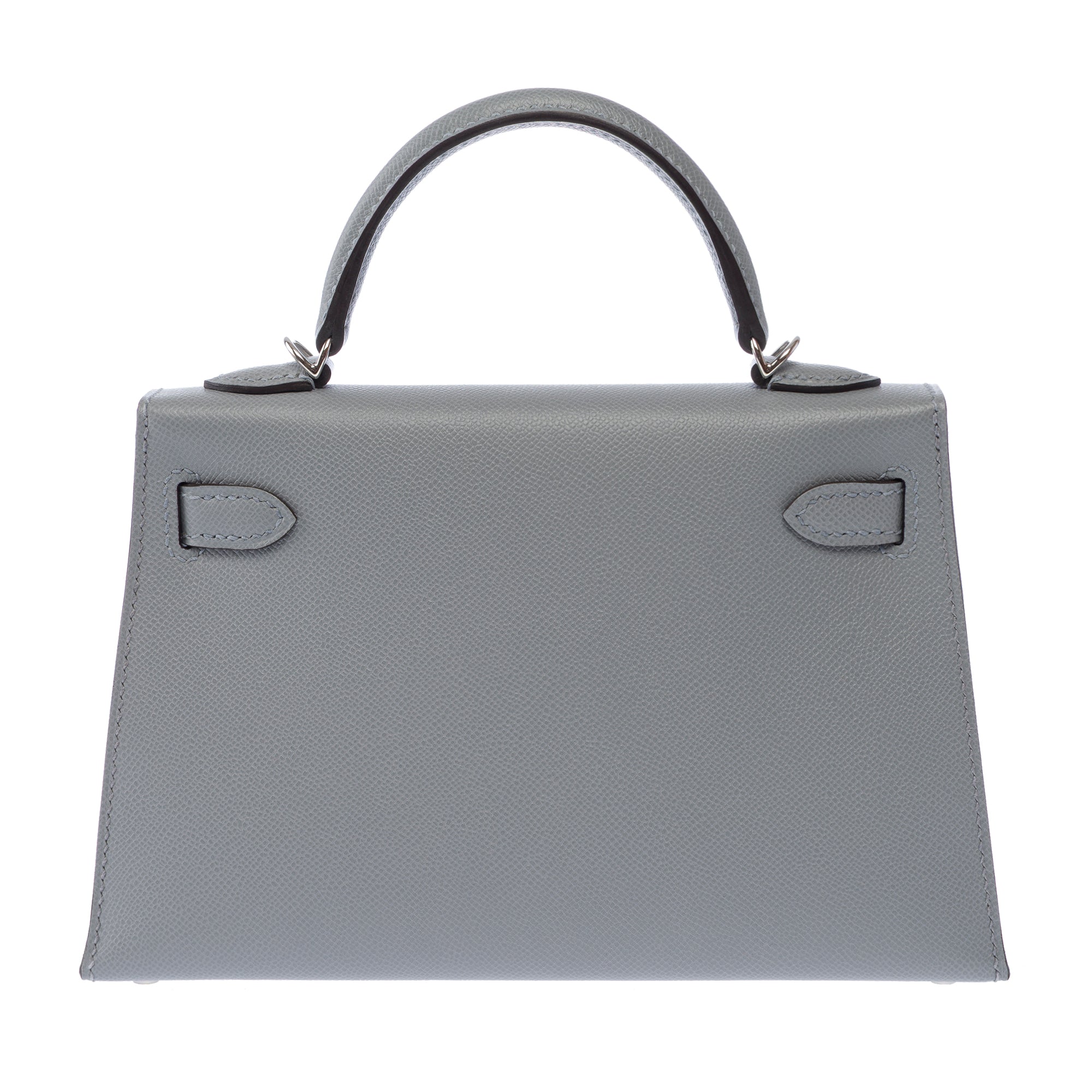 Sac HERMES Kelly Mini en Cuir Gris - 103419