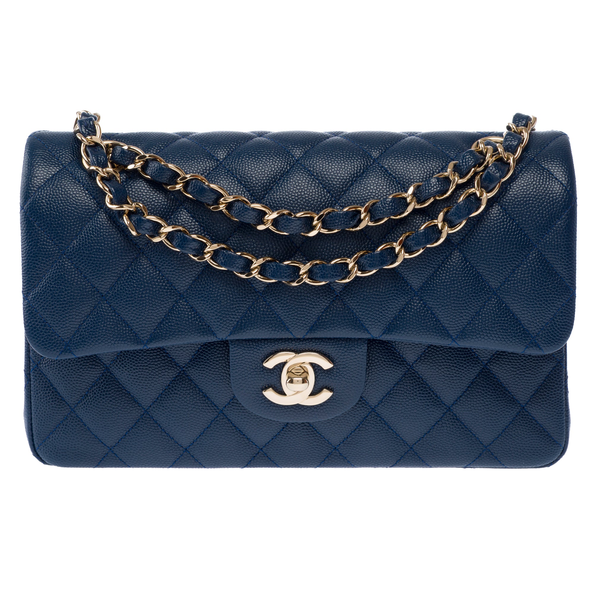 Sac CHANEL Timeless/Classique en Cuir Bleu Marine - 103424
