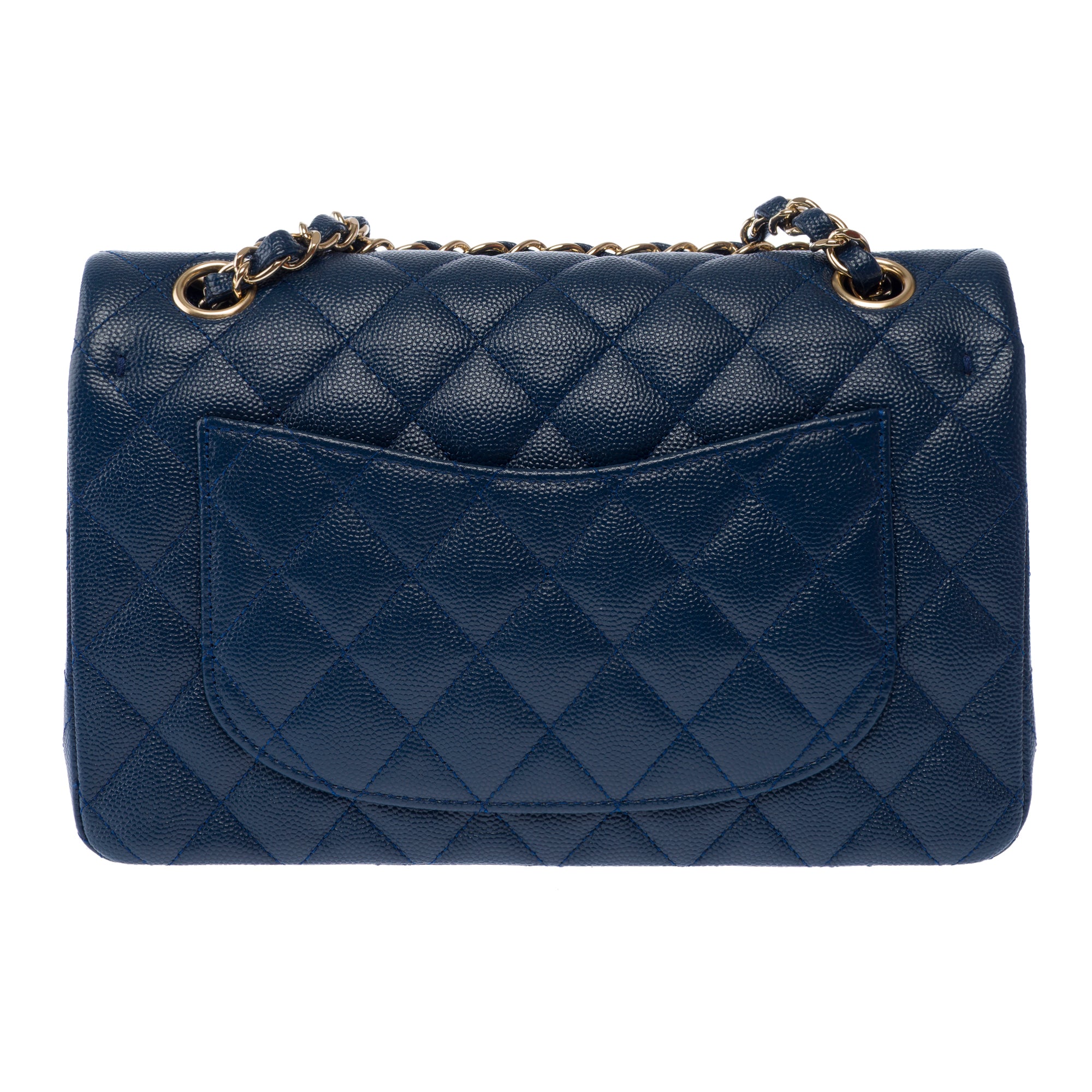 Sac CHANEL Timeless/Classique en Cuir Bleu Marine - 103424