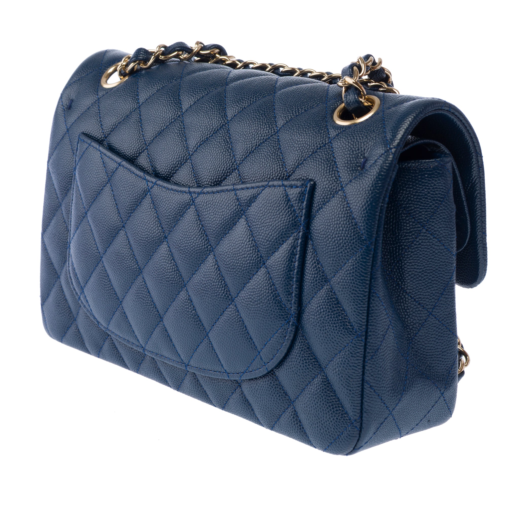 Sac CHANEL Timeless/Classique en Cuir Bleu Marine - 103424