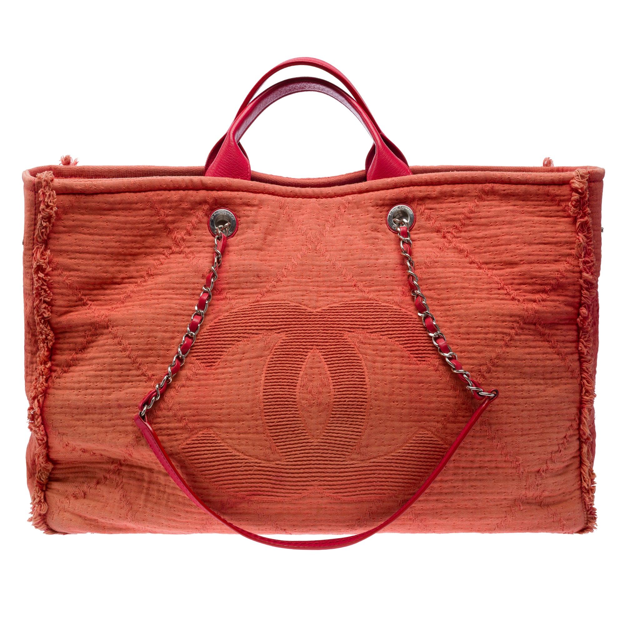 Sac CHANEL Deauville en Tweed Rouge - 103429