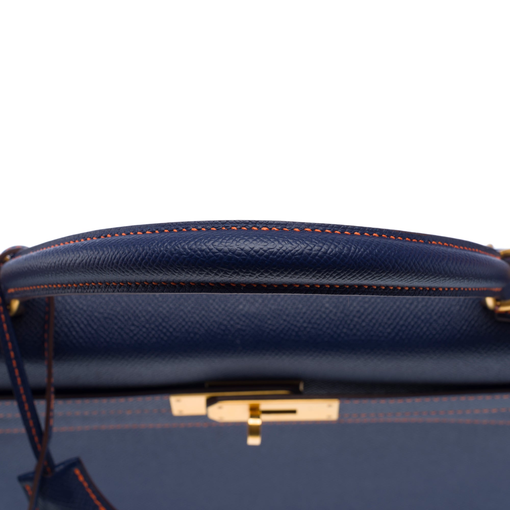 Sac HERMES Kelly 32 en Cuir Bleu - 103430