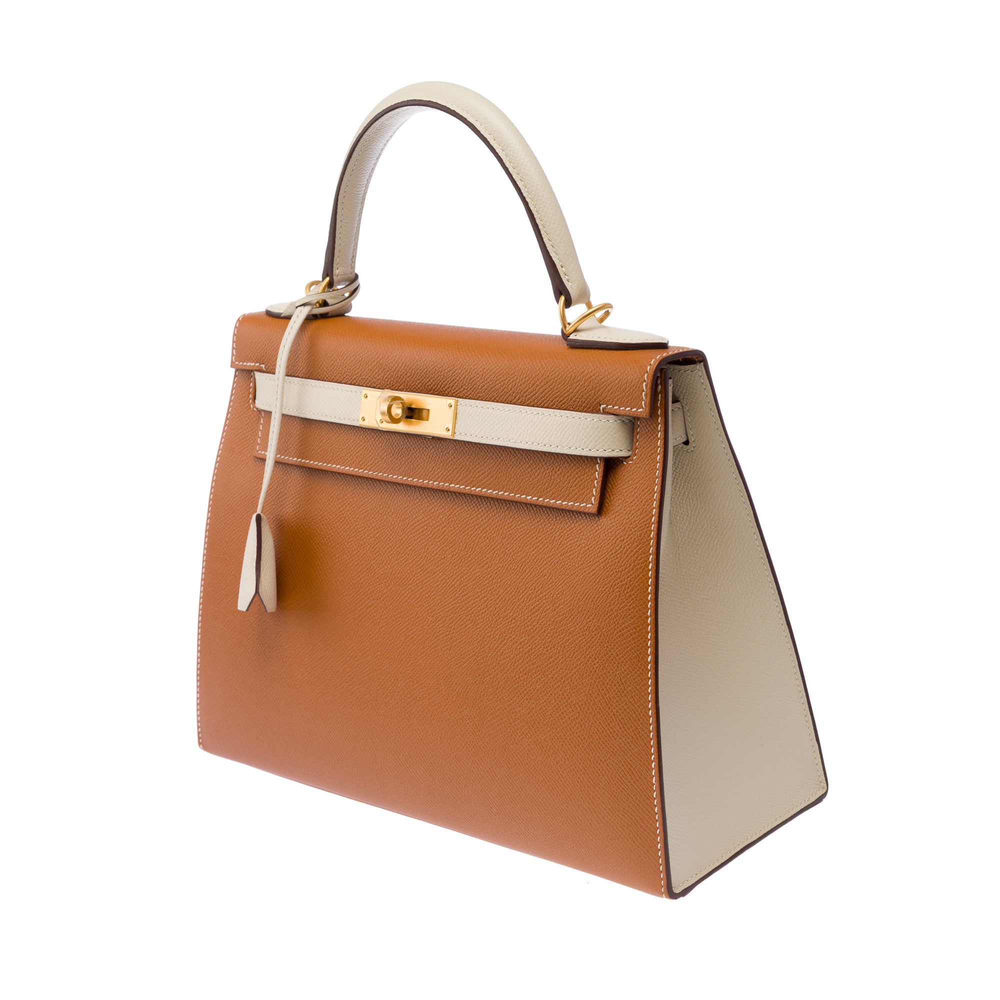 Sac HERMES Kelly 28 en Cuir Doré - 103452