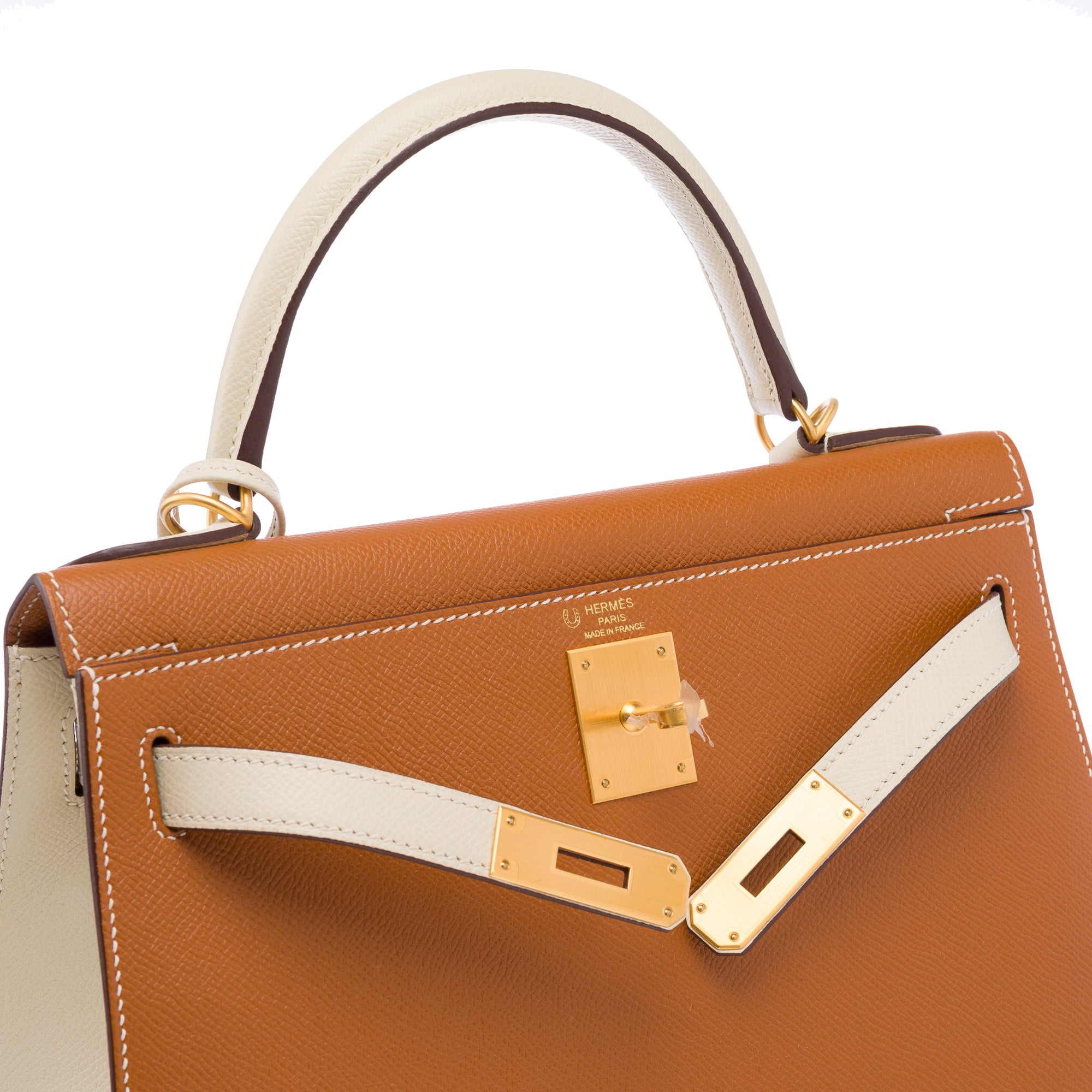 Sac HERMES Kelly 28 en Cuir Doré - 103452