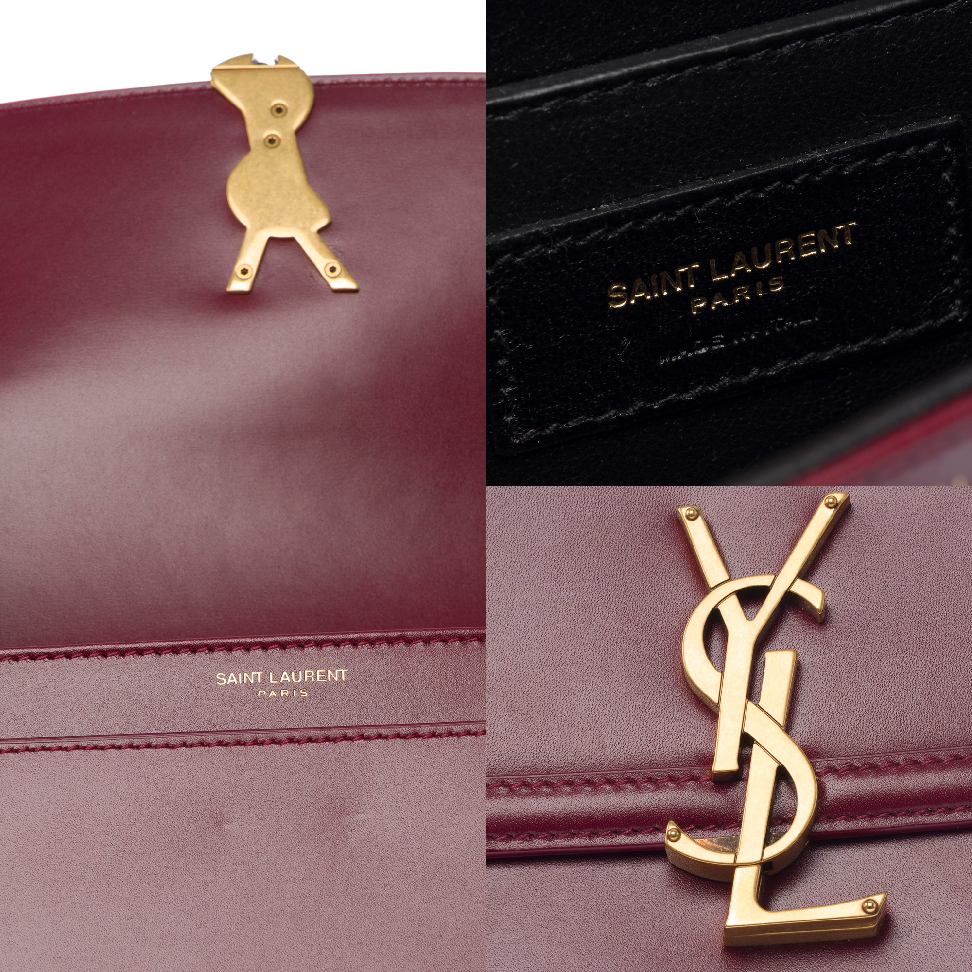 Sac YVES SAINT LAURENT en Cuir Bordeaux - 103446