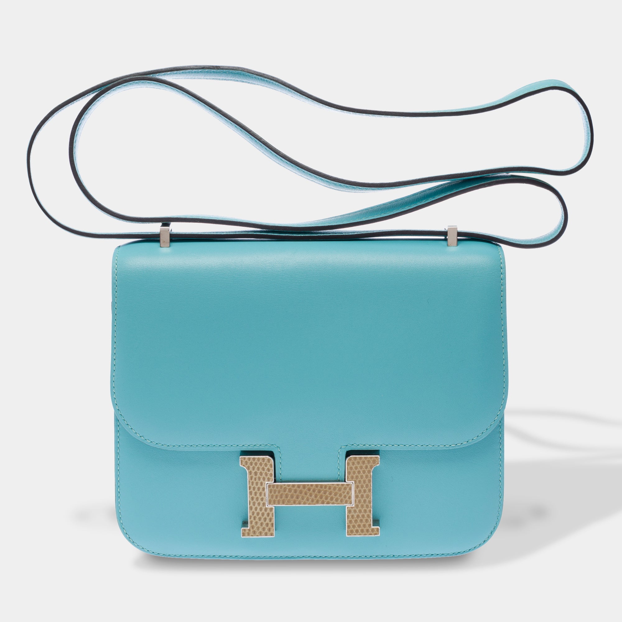 Sac HERMES Constance en Cuir Bleu - 103444
