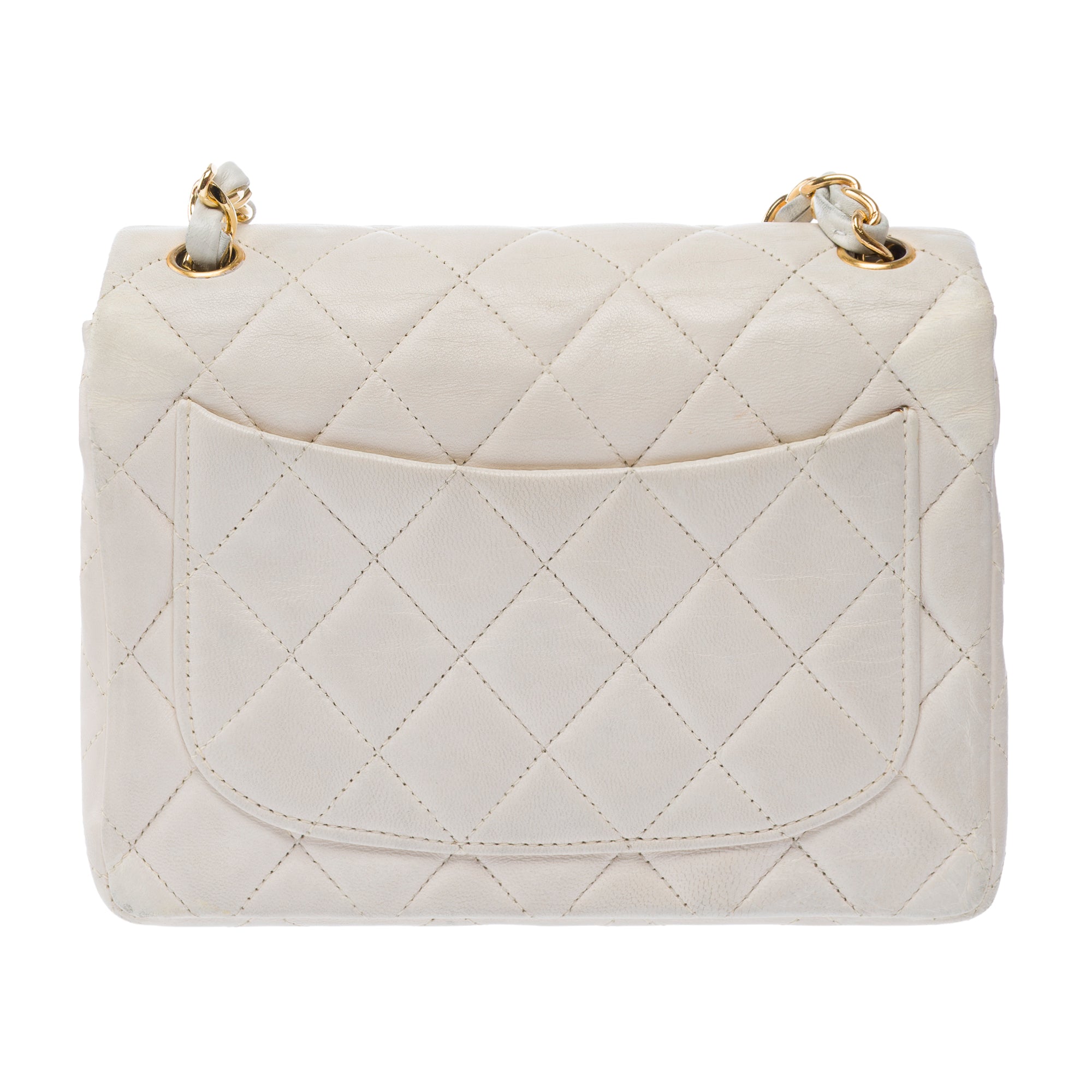Sac CHANEL Timeless/Classique en Cuir Blanc - 103455