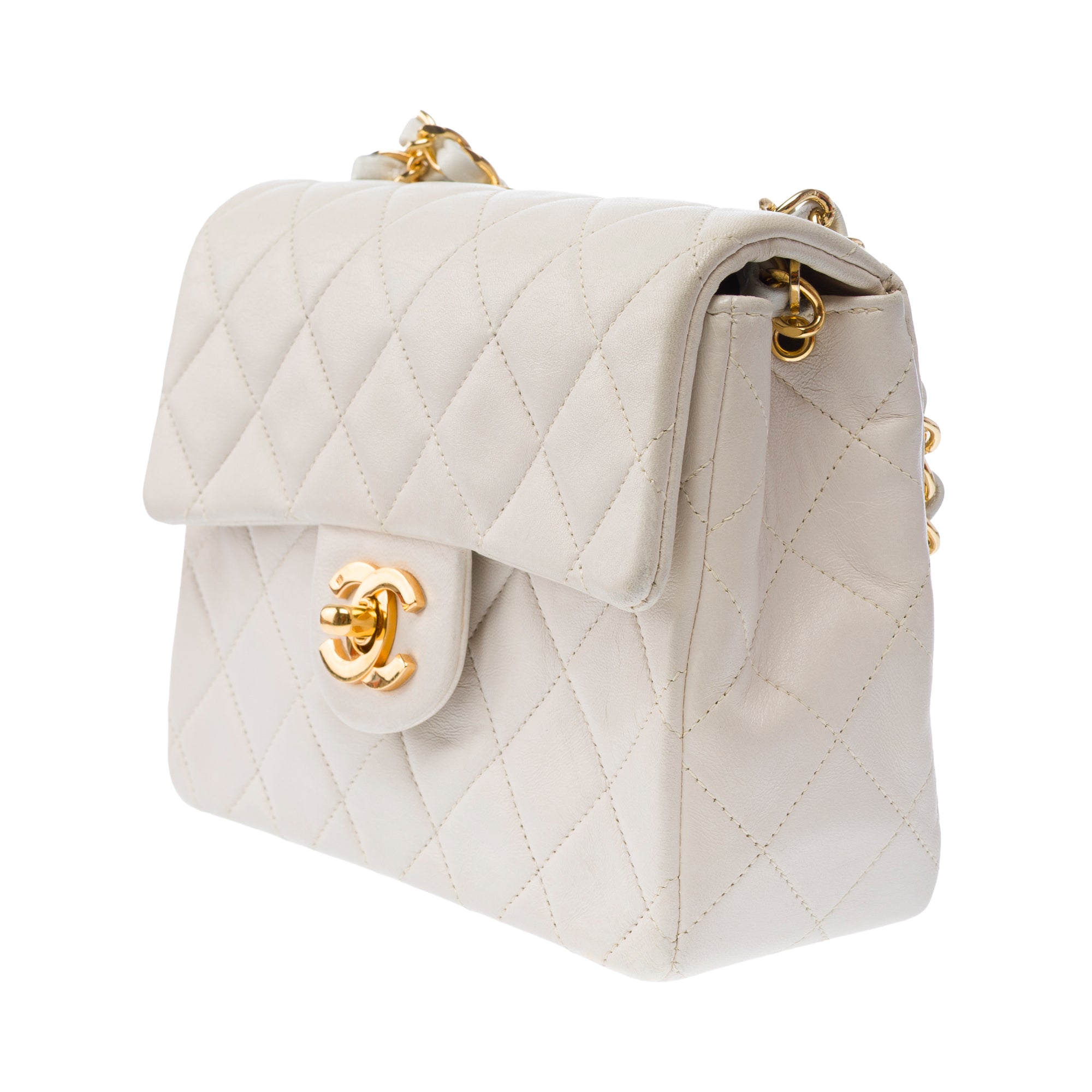 Sac CHANEL Timeless/Classique en Cuir Blanc - 103455
