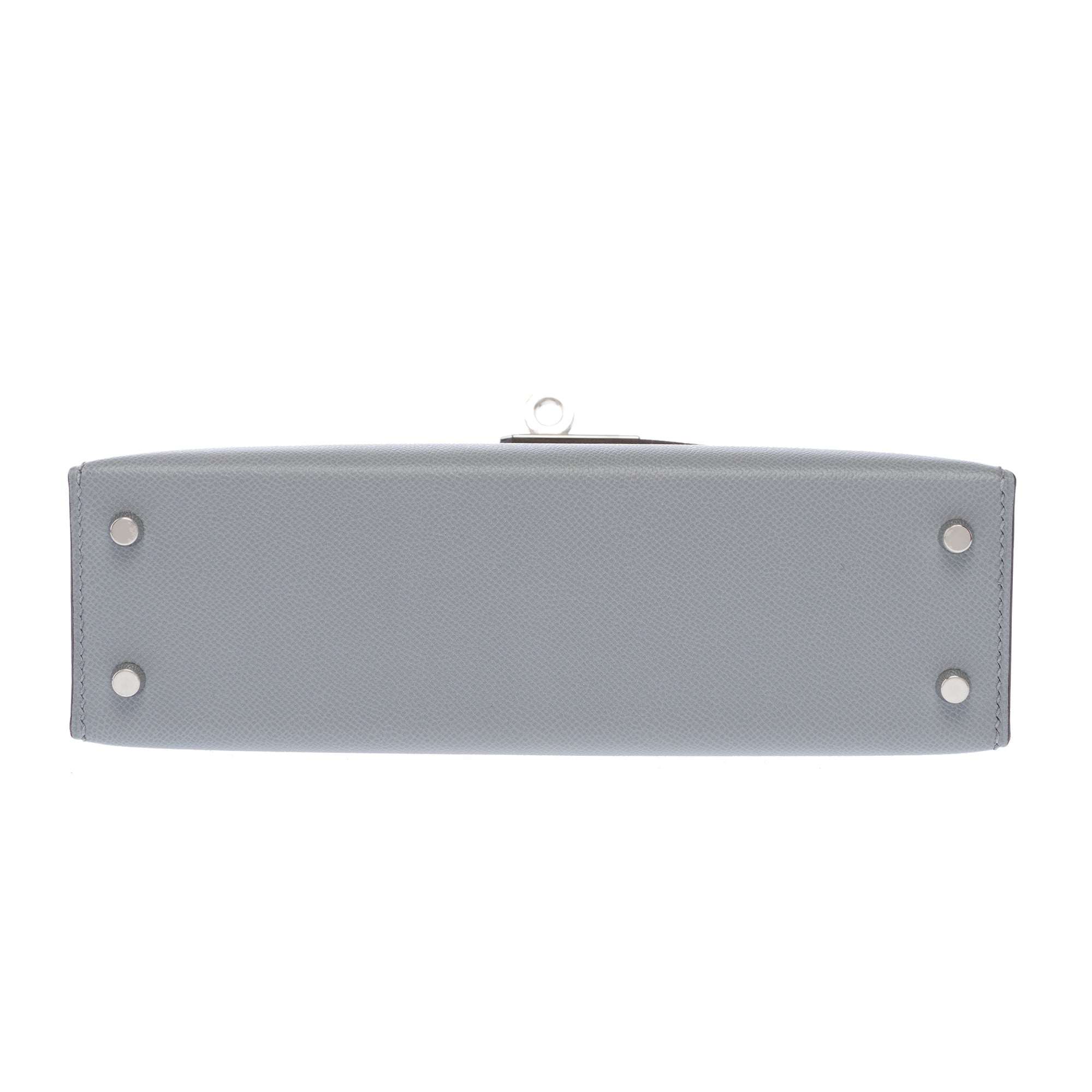 Sac HERMES Kelly Mini en Cuir Gris - 103477