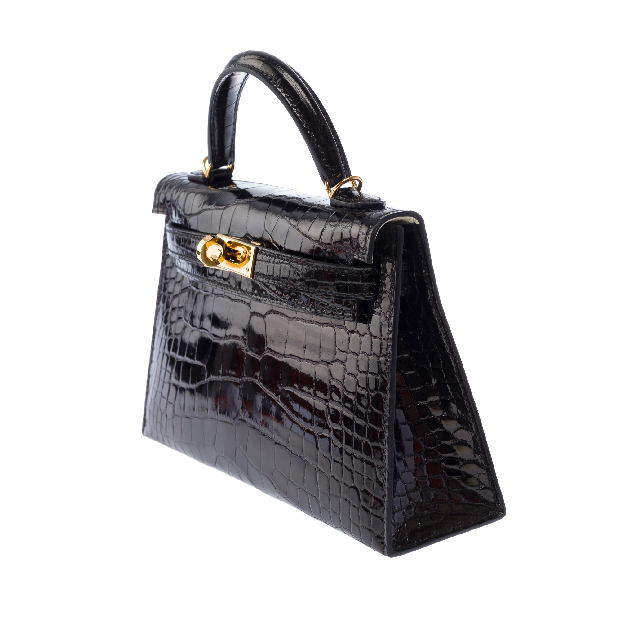 Sac HERMES Kelly Mini en Cuirs exotiques Noir - 103471