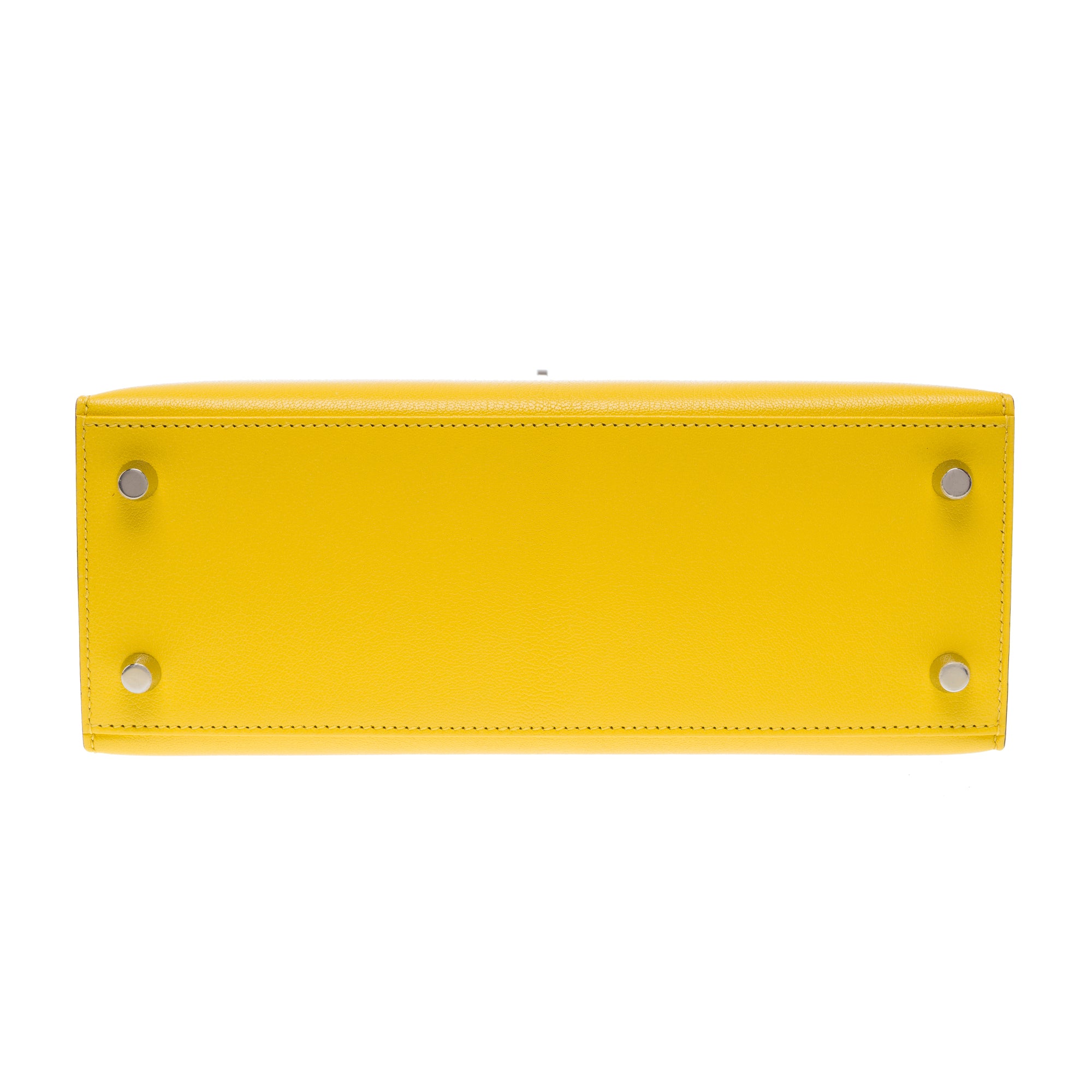 Sac HERMES Kelly 25 en Cuir Jaune - 103488