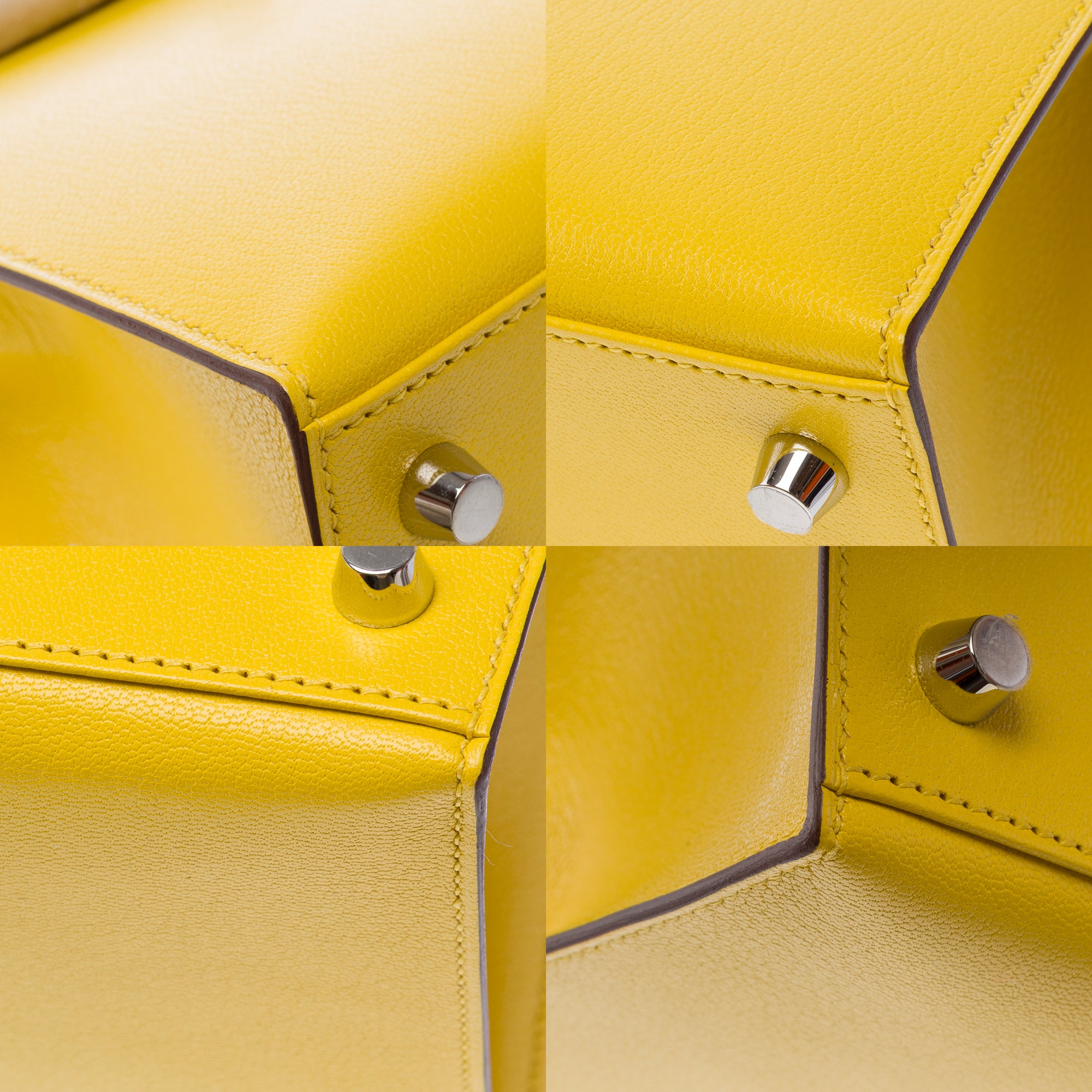 Sac HERMES Kelly 25 en Cuir Jaune - 103488