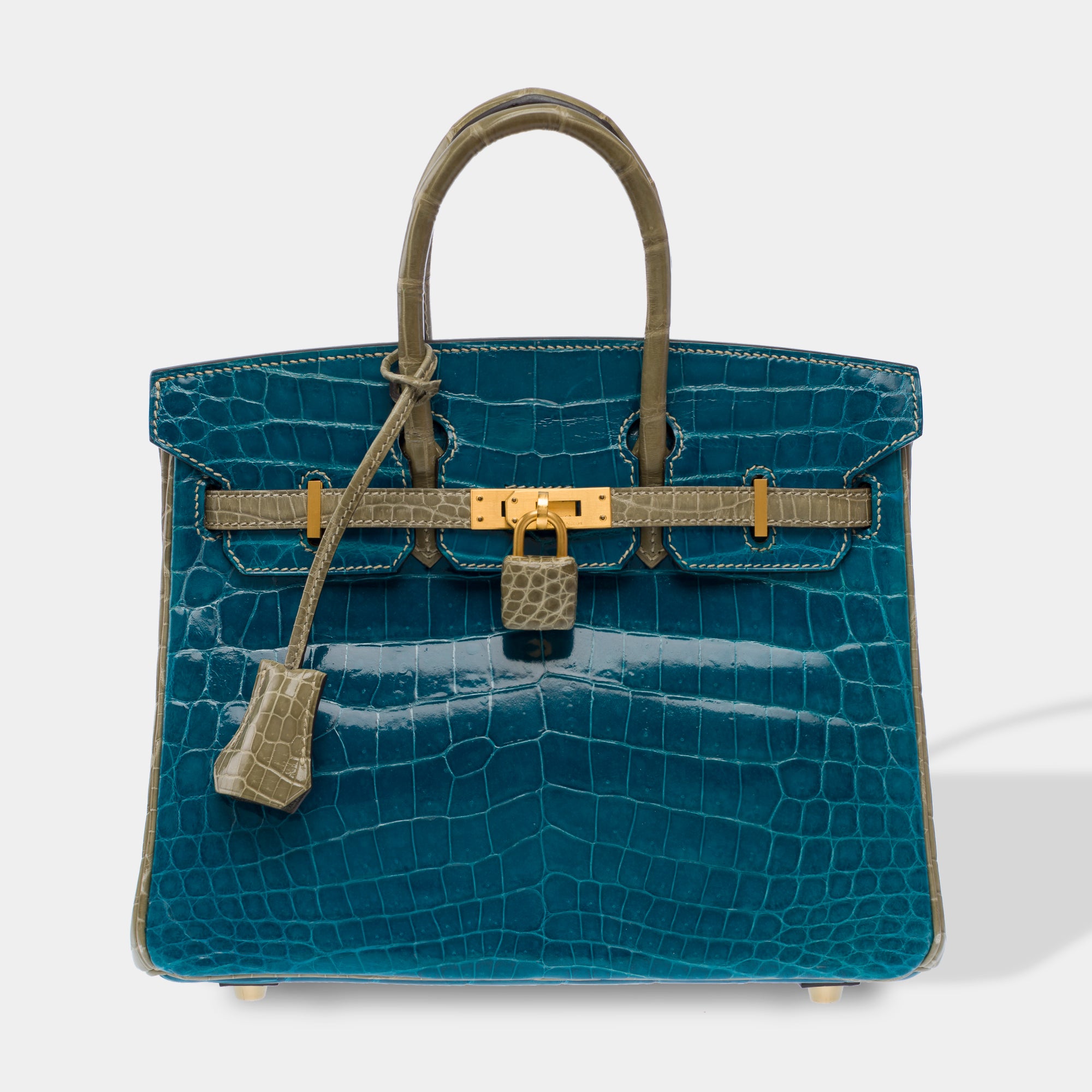 Sac HERMES Birkin 25 en Cuirs exotiques Gris - 102990