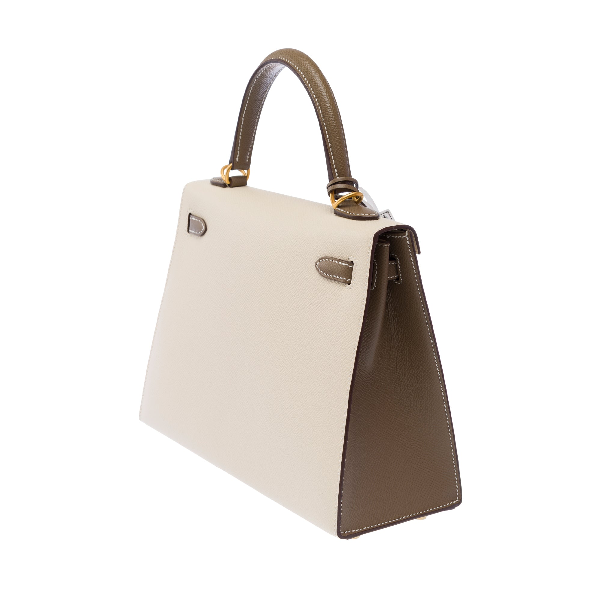 Sac HERMES Kelly 25 en Cuir Blanc - 103494