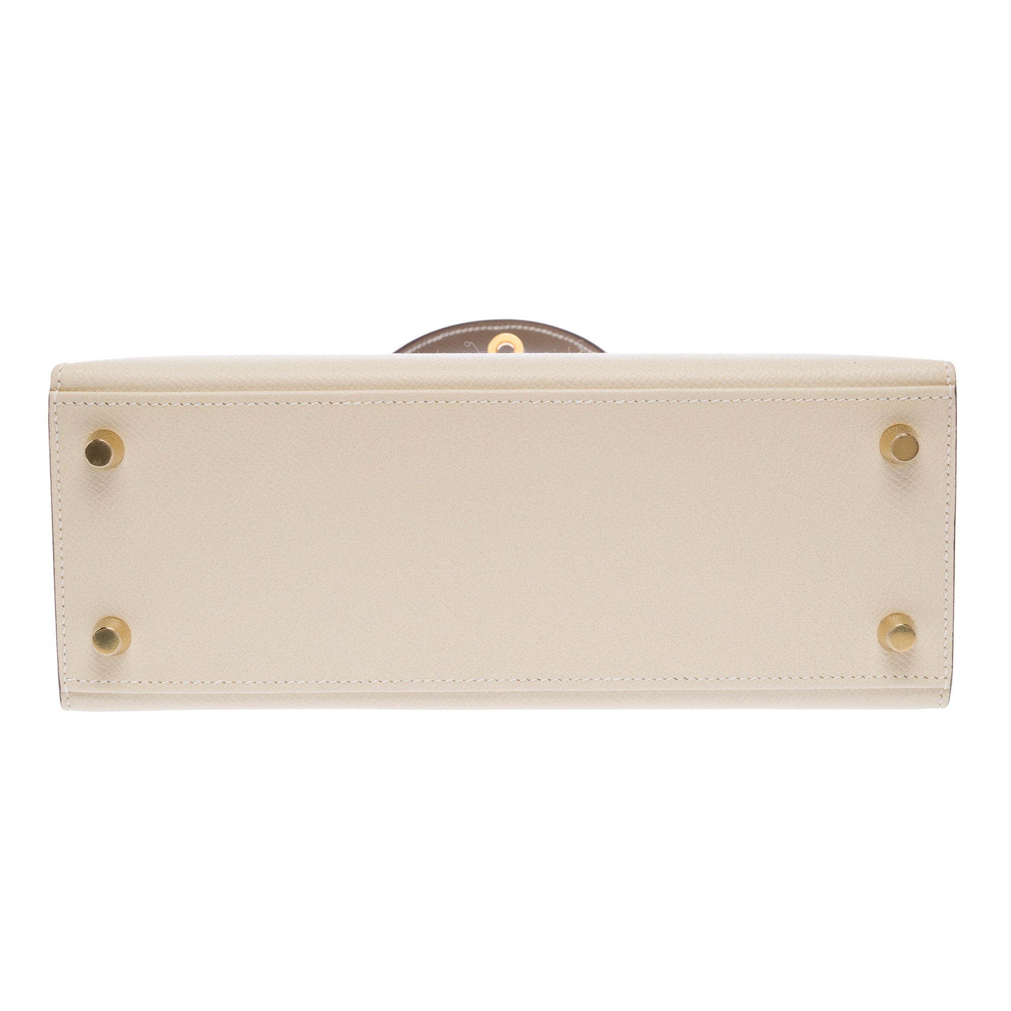 Sac HERMES Kelly 25 en Cuir Blanc - 103494