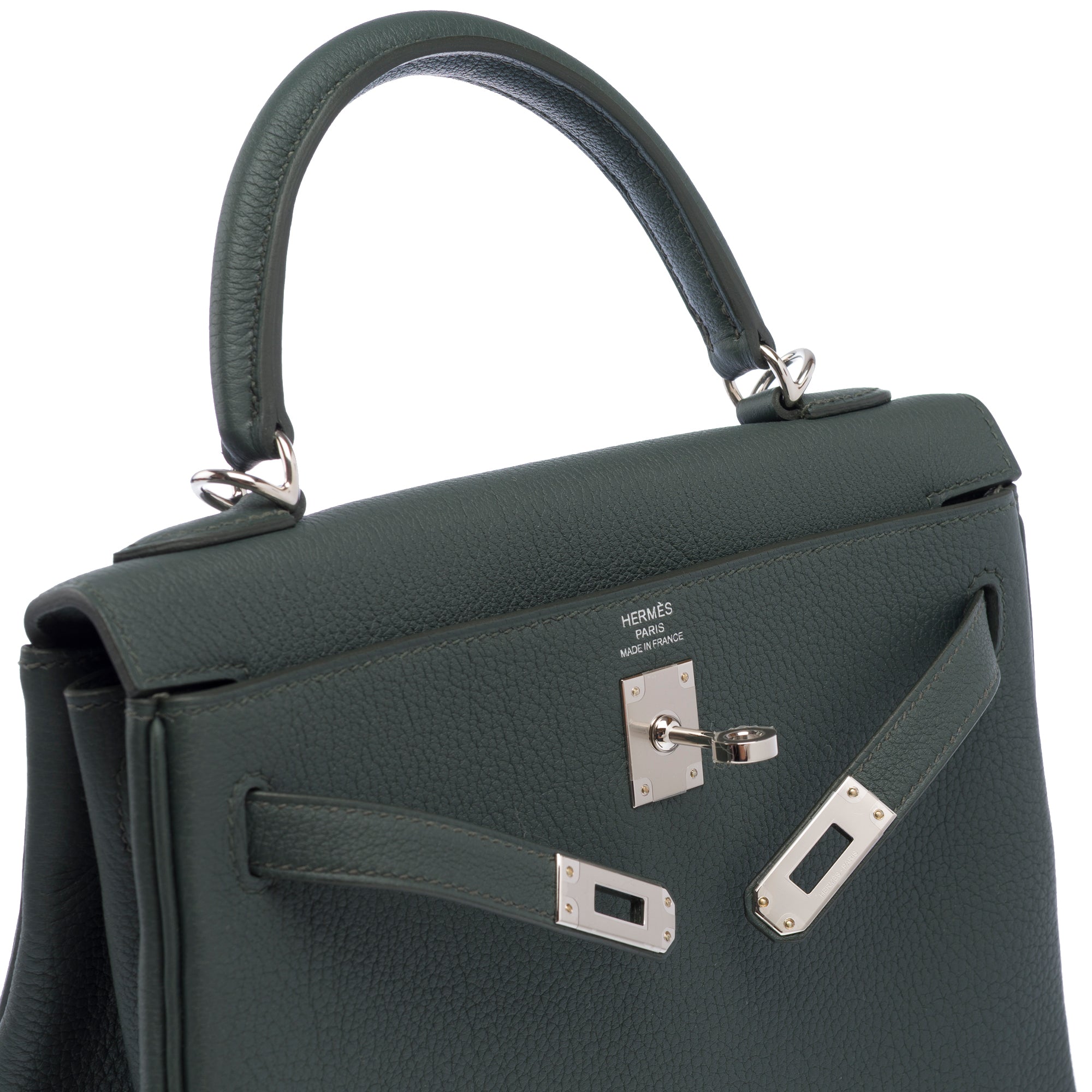 Sac HERMES Kelly 25 en Cuir Vert - 103493