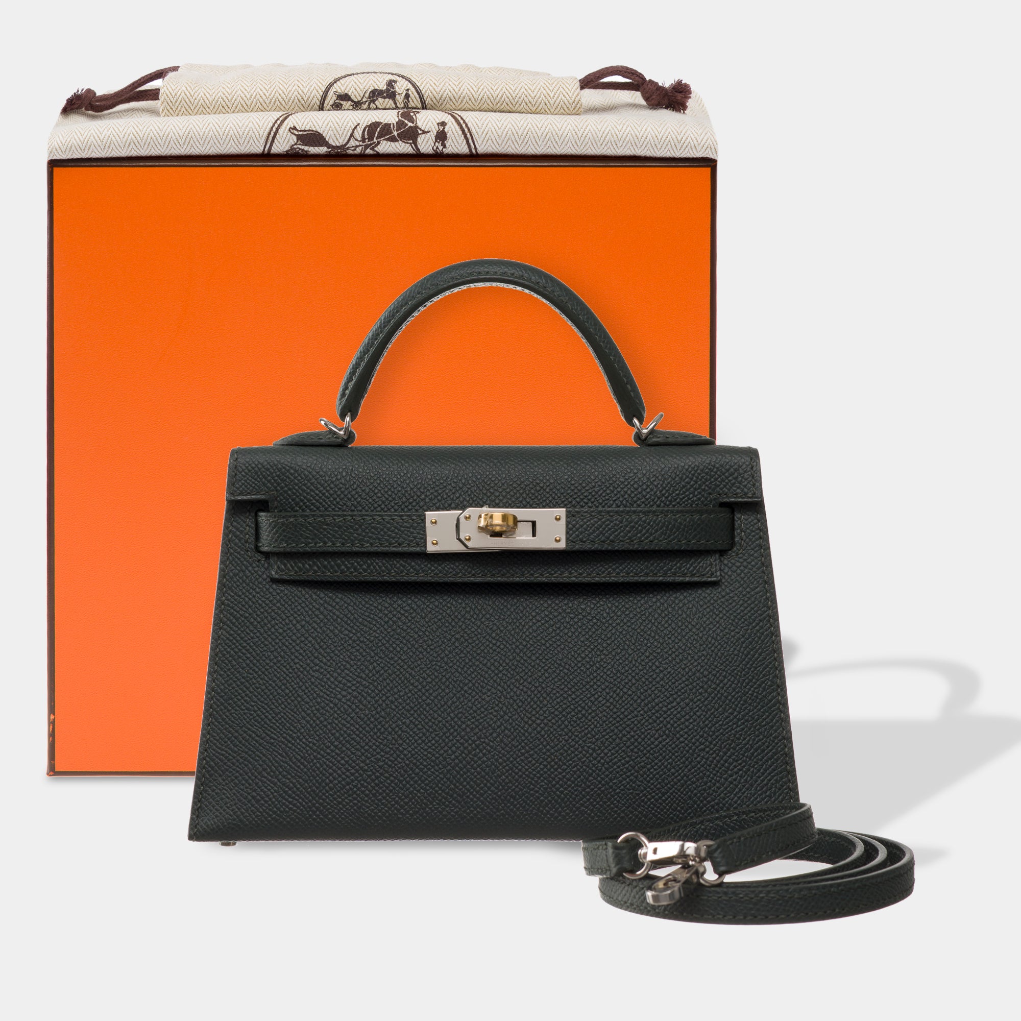 Sac HERMES Kelly Mini en Cuir Vert - 103497