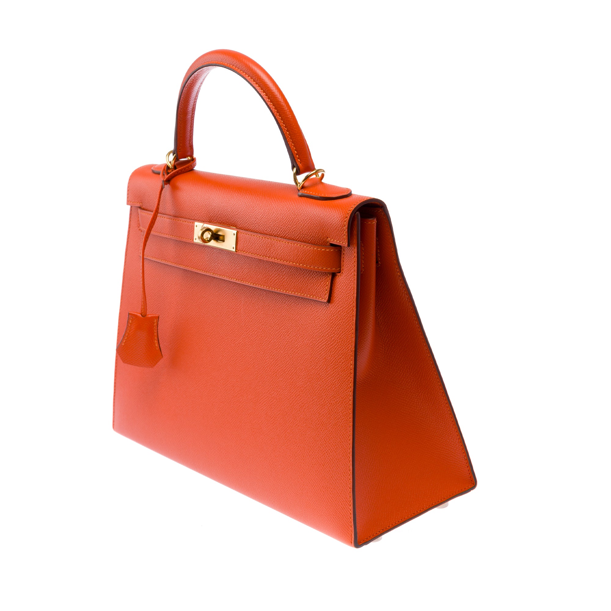 Sac HERMES Kelly 32 en Cuir Orange - 103499