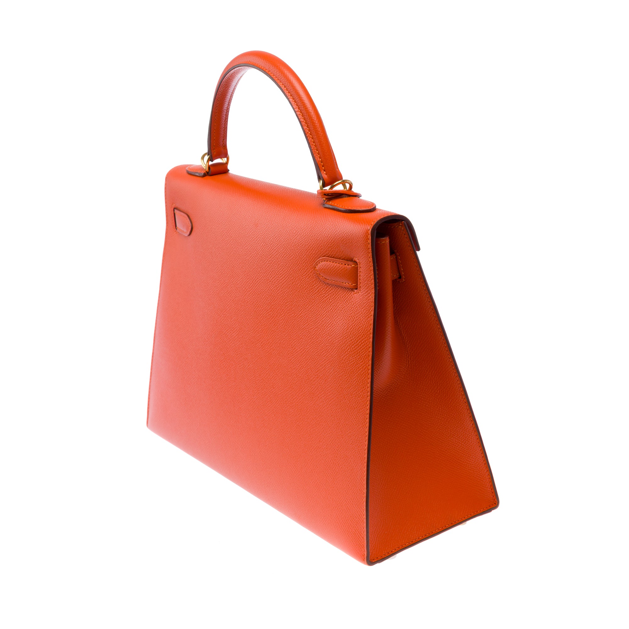 Sac HERMES Kelly 32 en Cuir Orange - 103499