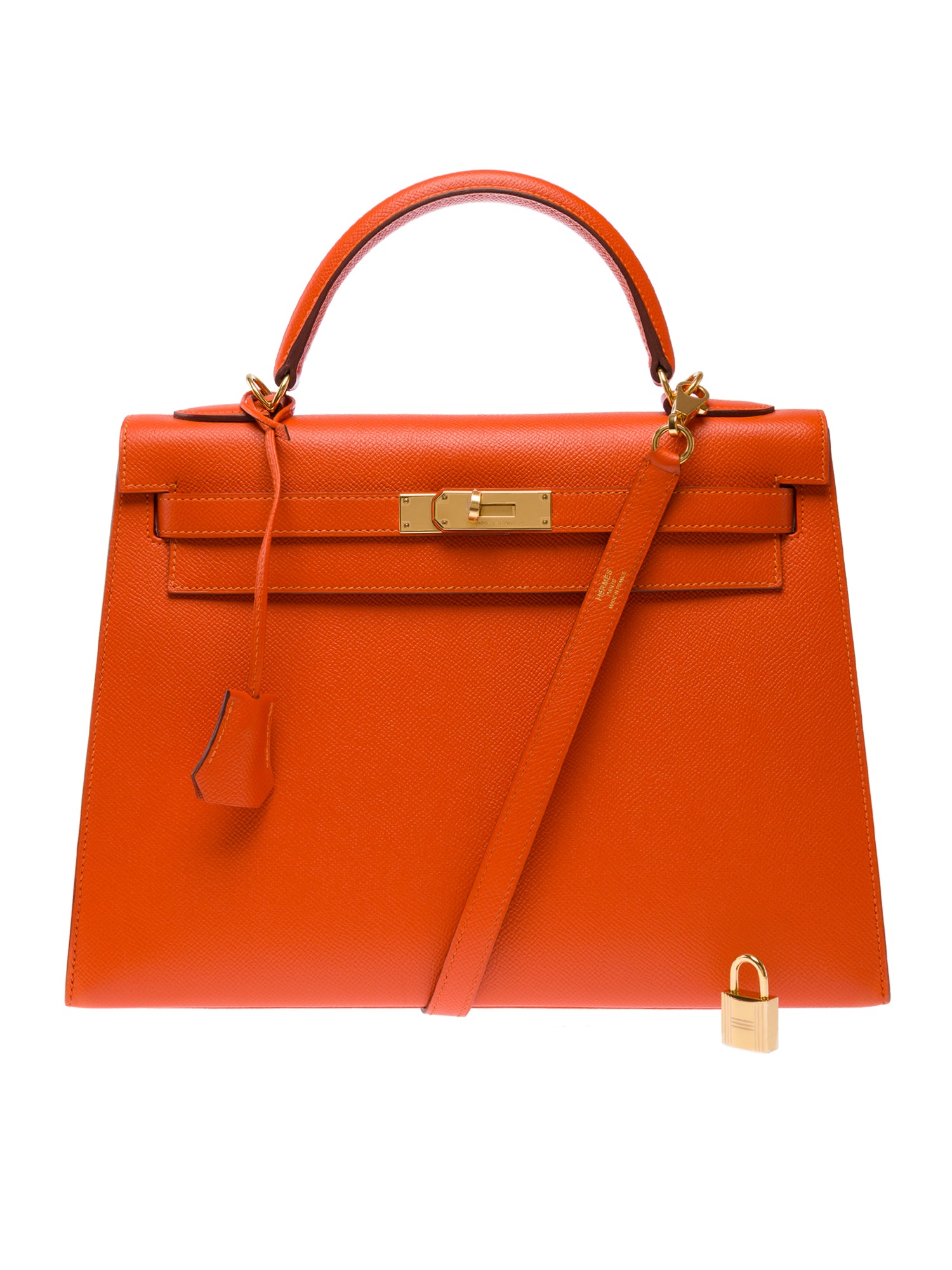 Sac HERMES Kelly 32 en Cuir Orange - 103499