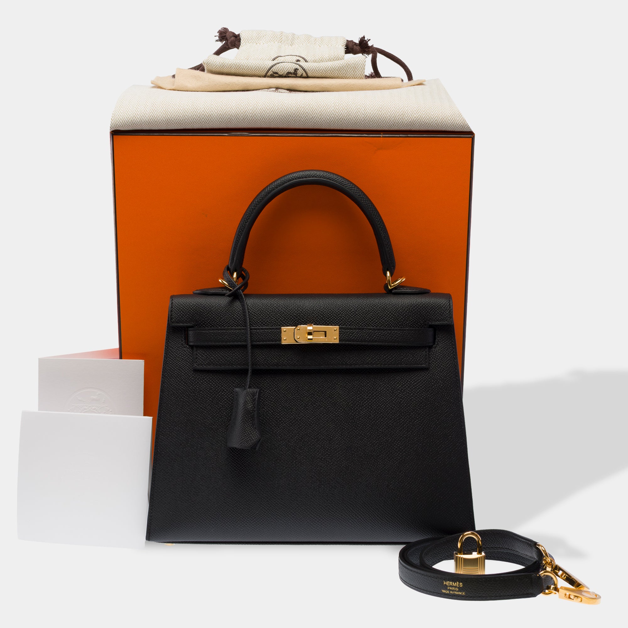 Sac HERMES Kelly 25 en Cuir Noir - 103510