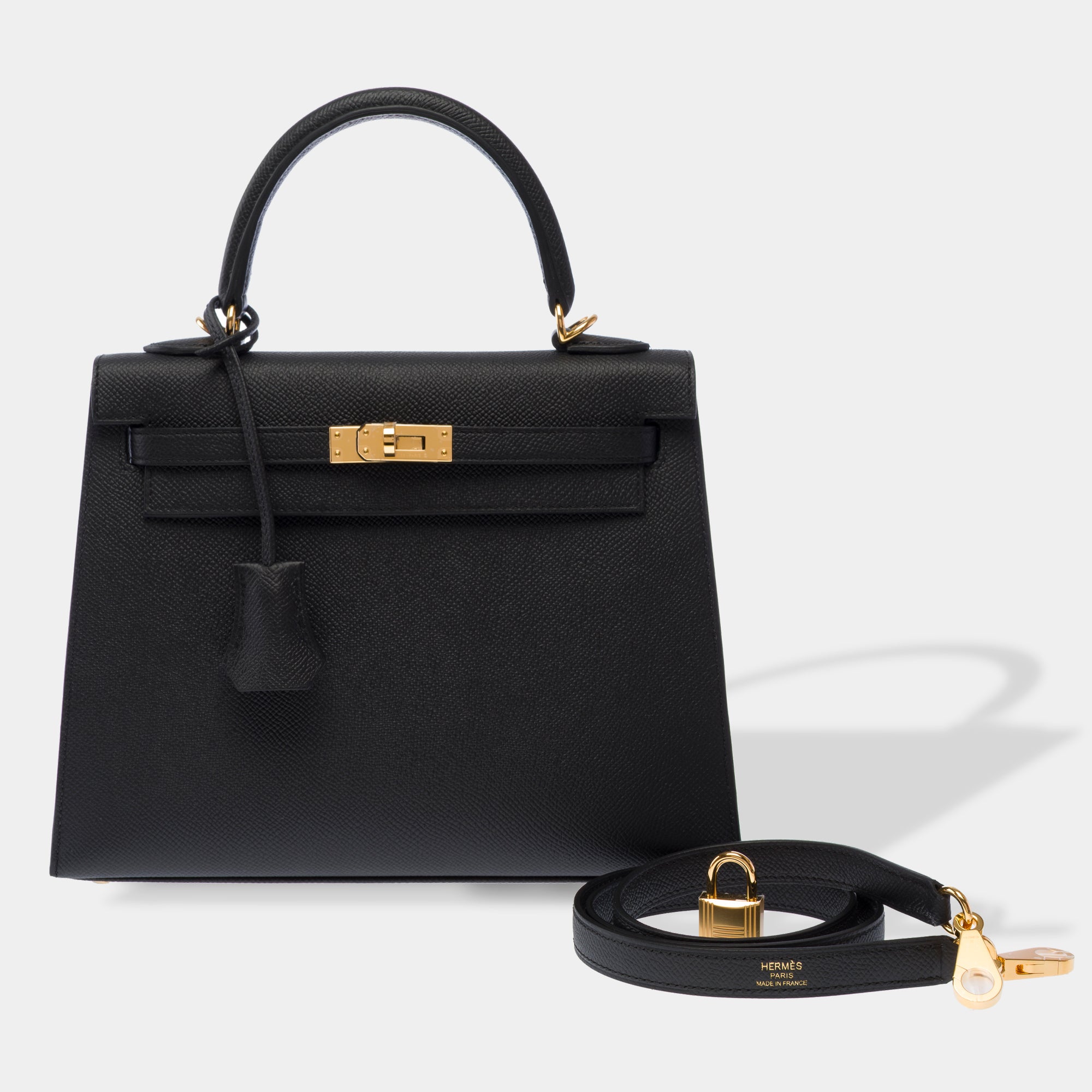 Sac HERMES Kelly 25 en Cuir Noir - 103510