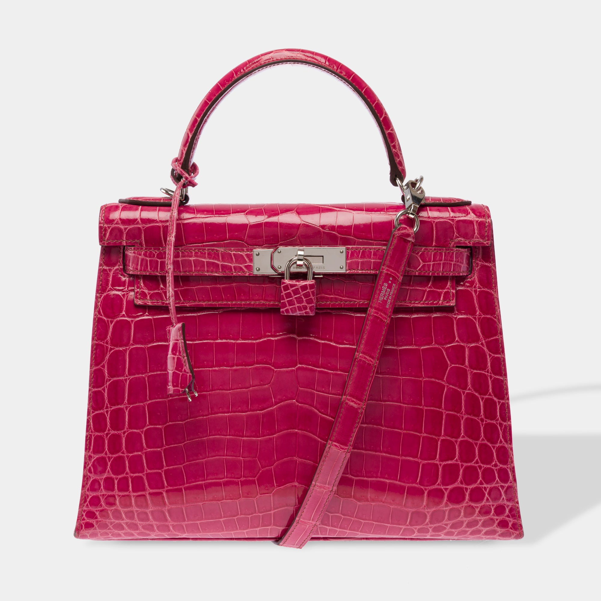 Sac HERMES Kelly 28 en Cuirs exotiques Rose - 103511