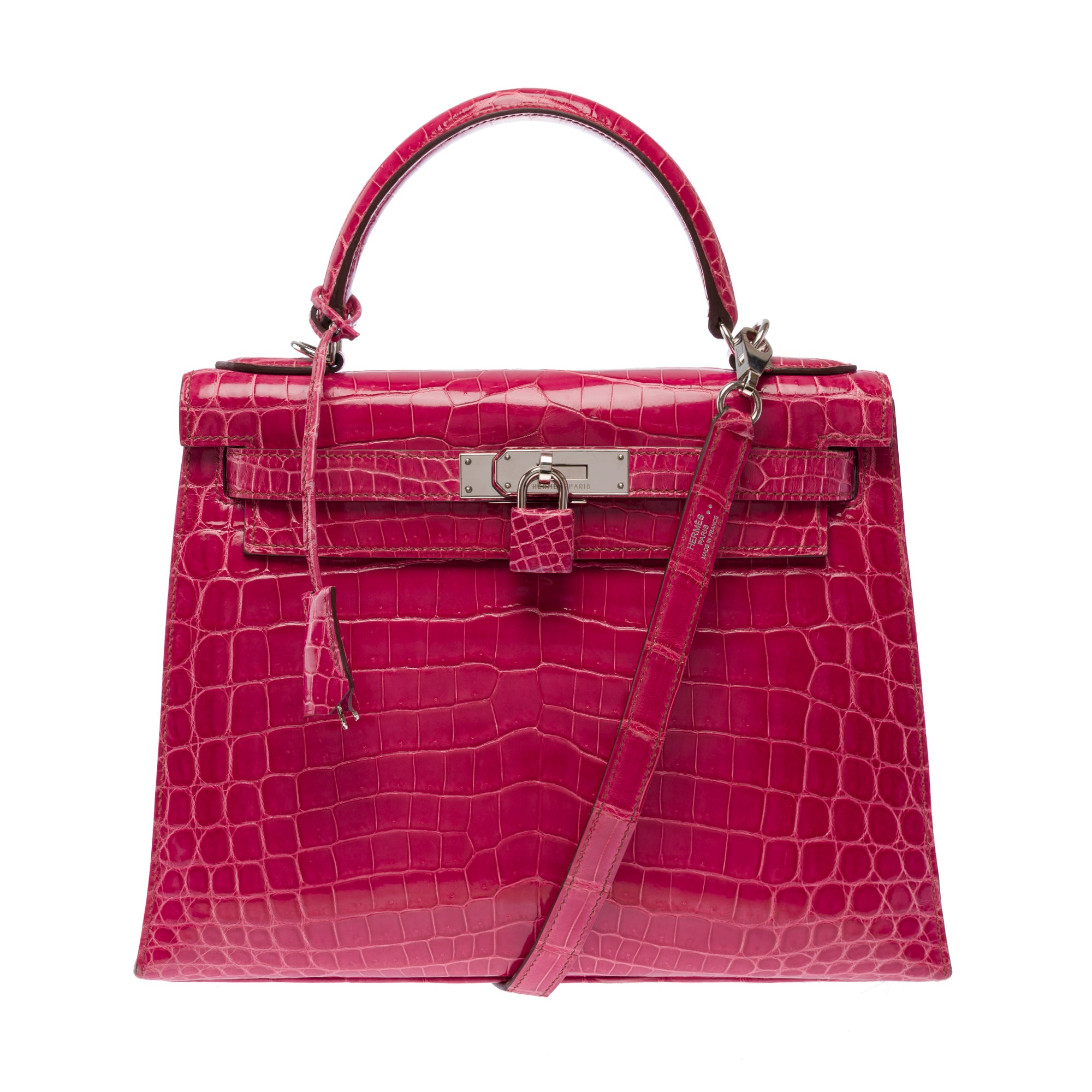 Sac HERMES Kelly 28 en Cuirs exotiques Rose - 103511