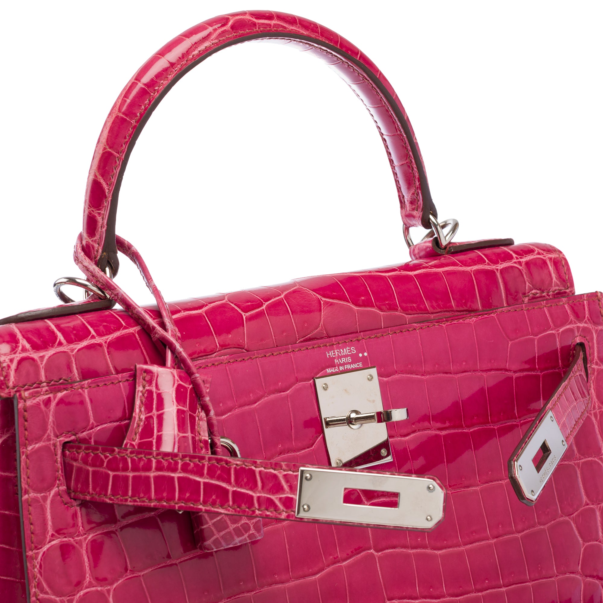 Sac HERMES Kelly 28 en Cuirs exotiques Rose - 103511