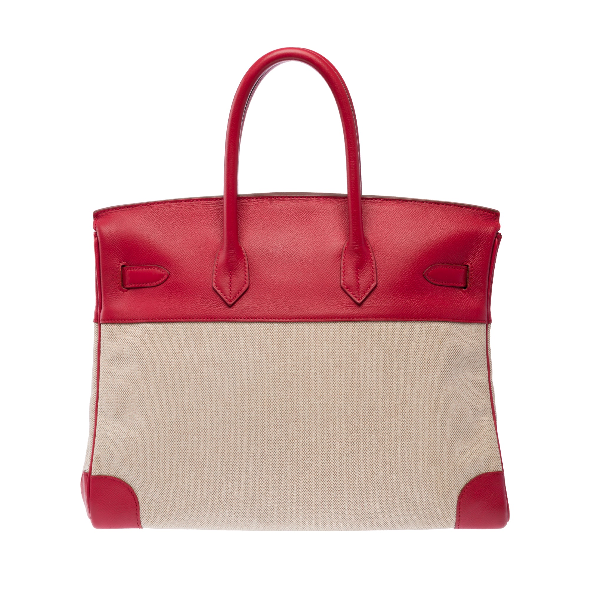 Sac HERMES Birkin 35 en Toile Rose - 103501