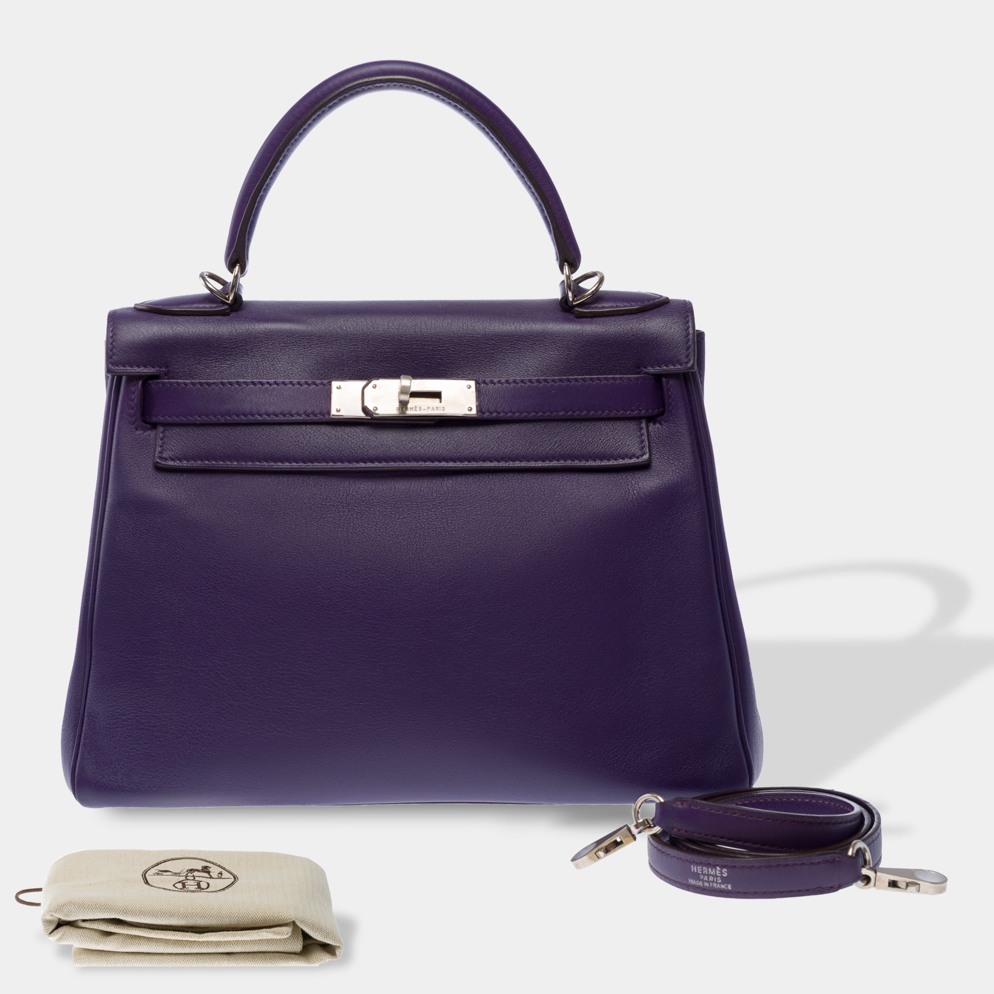 Sac HERMES Kelly 28 en Cuir Violet - 103502